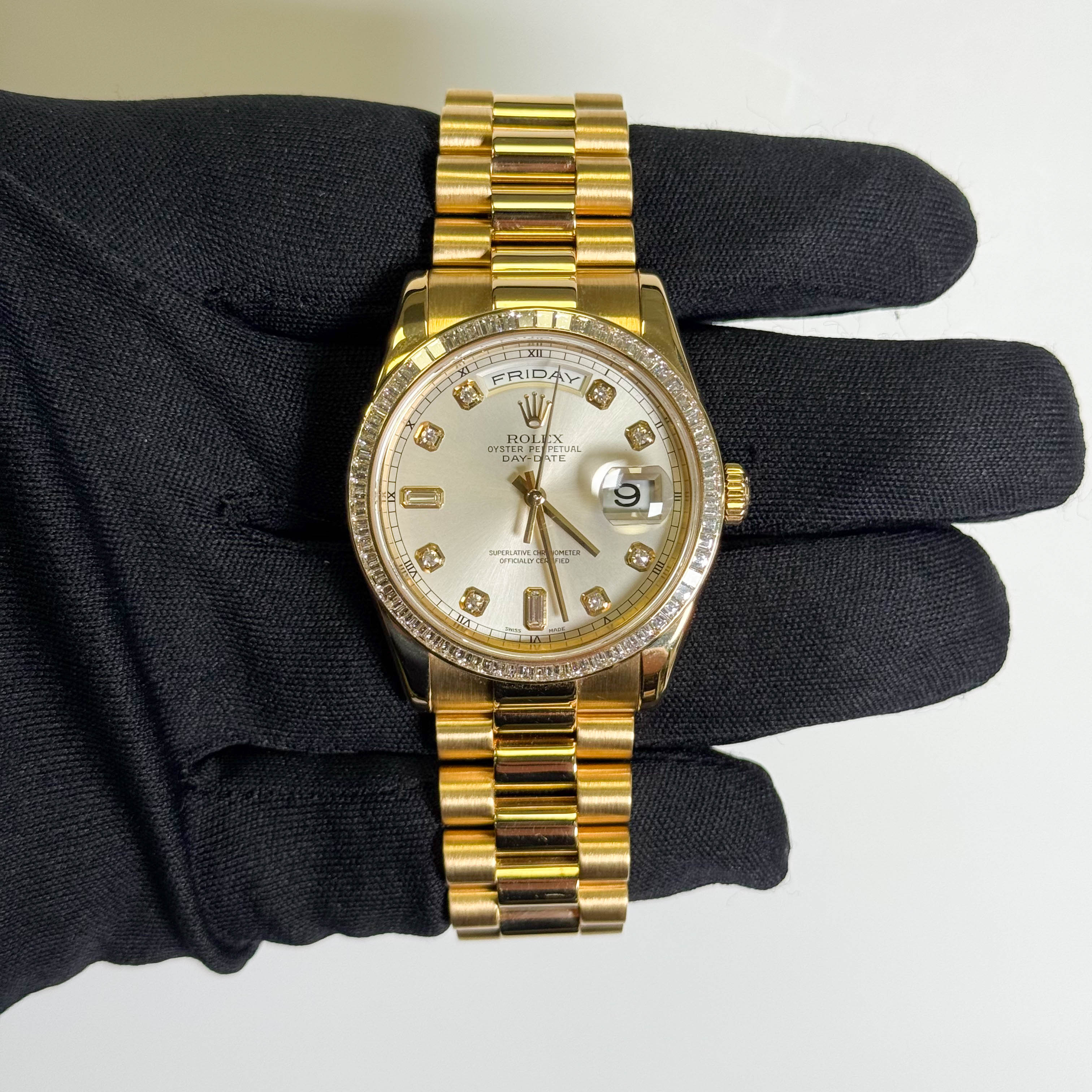 Rolex Day-Date 36mm Silver Dial Watch Ref# 118398