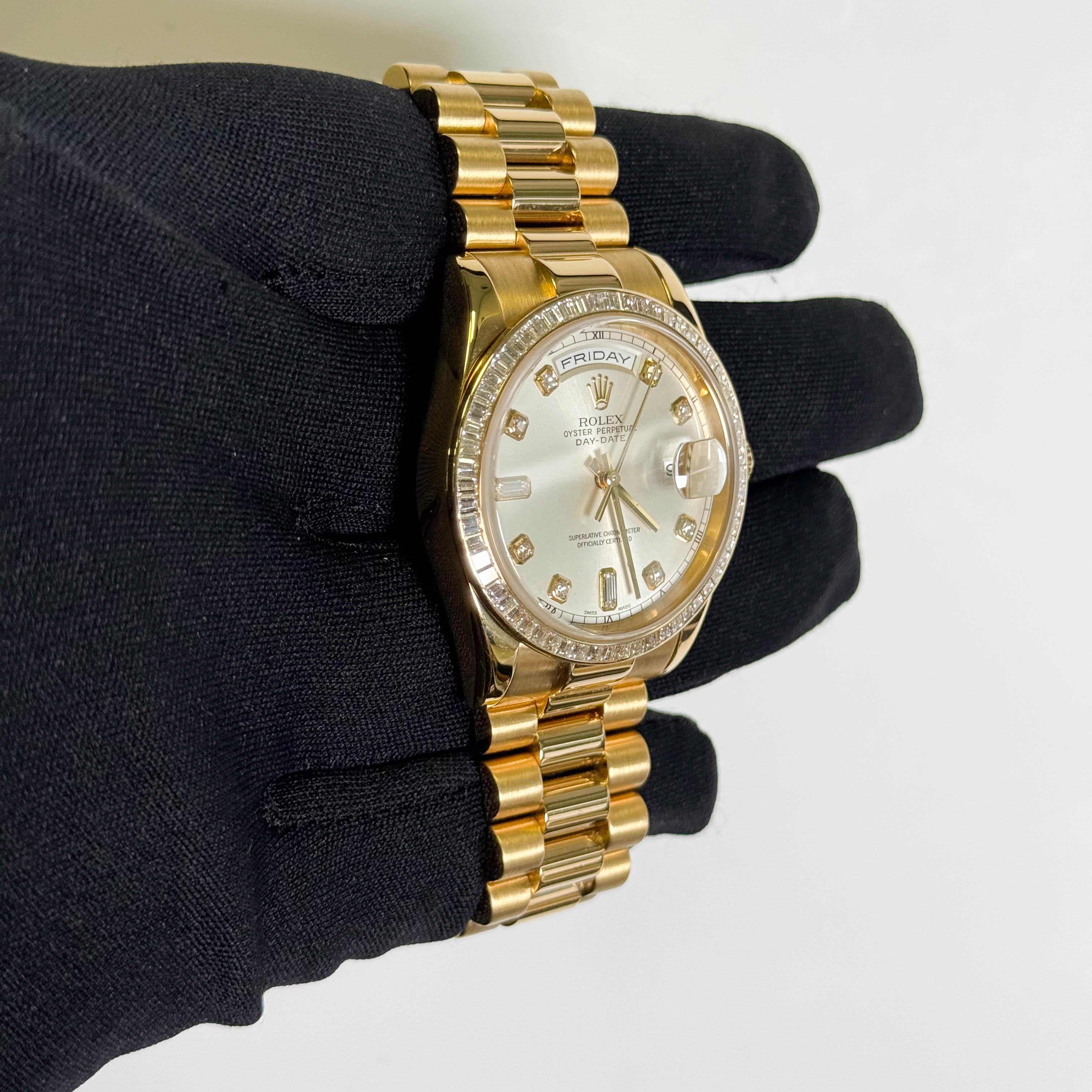 Rolex Day-Date 36mm Silver Dial Watch Ref# 118398