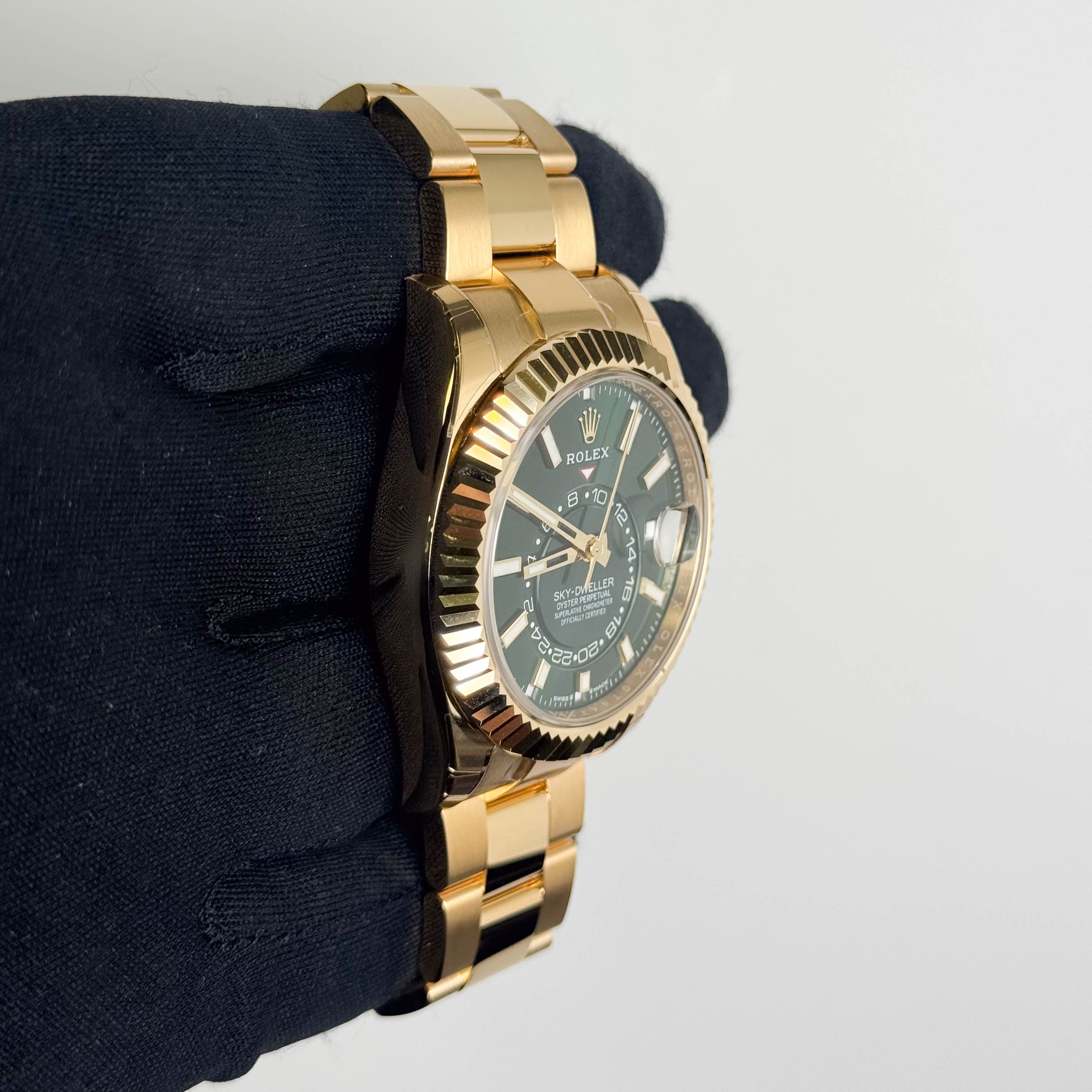 Rolex Sky-Dweller 42mm Green Dial Watch Ref# 336938