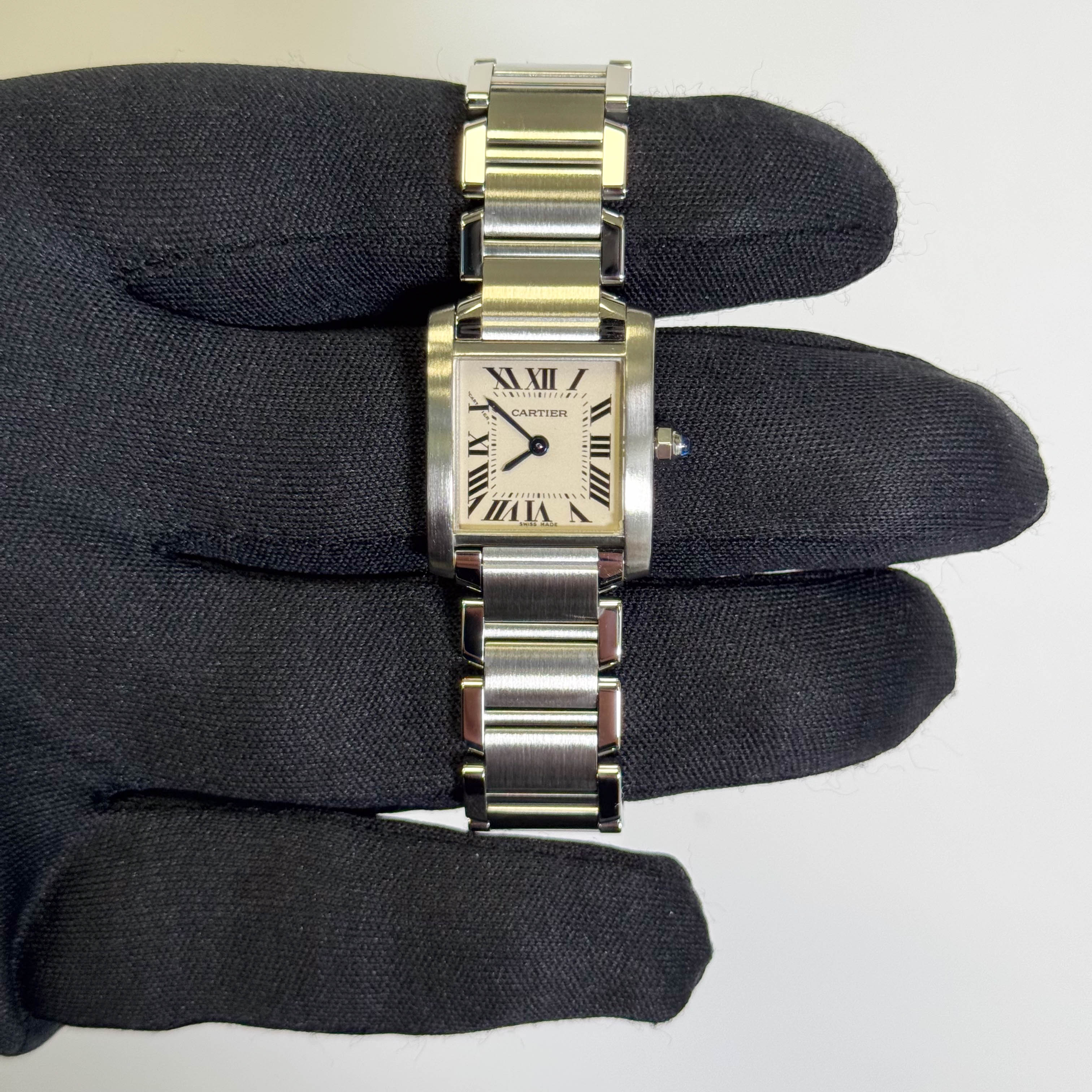 Cartier Tank Stainless Steel 20mm Ivory Dial Watch Ref# W51008Q3 - Happy Jewelers Fine Jewelry Lifetime Warranty