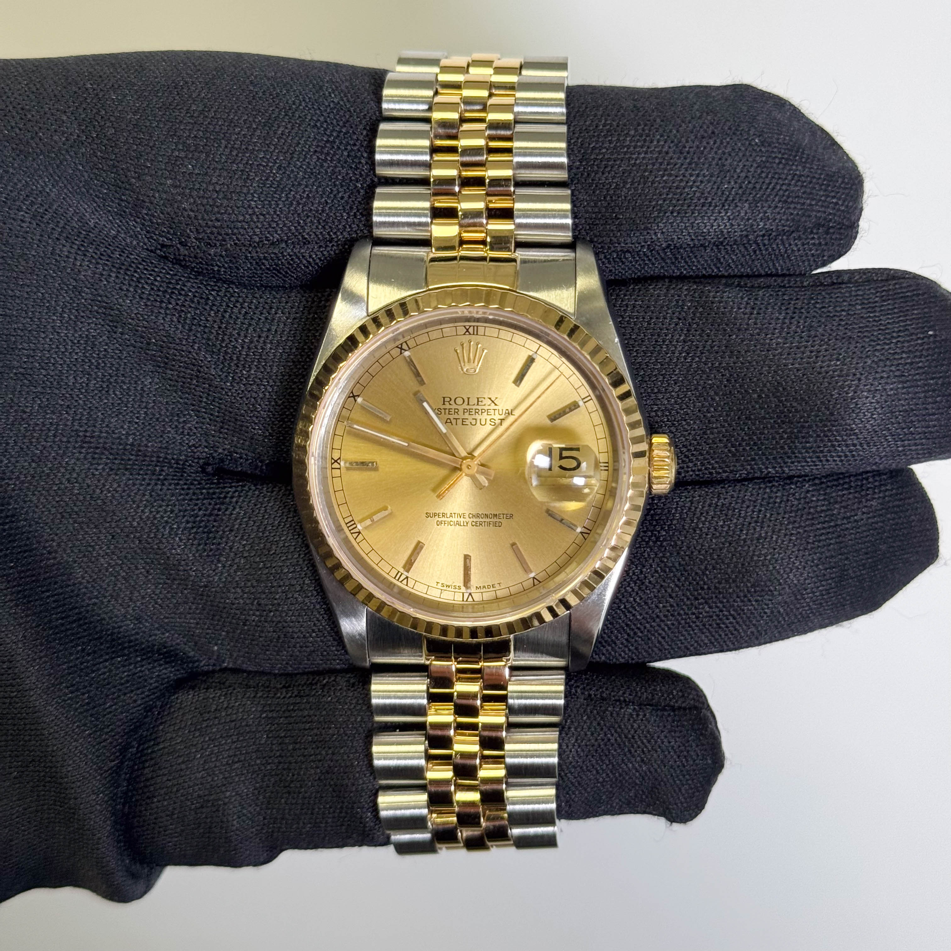 Rolex Datejust 36mm Champagne Dial Watch Ref# 16233 - Happy Jewelers Fine Jewelry Lifetime Warranty