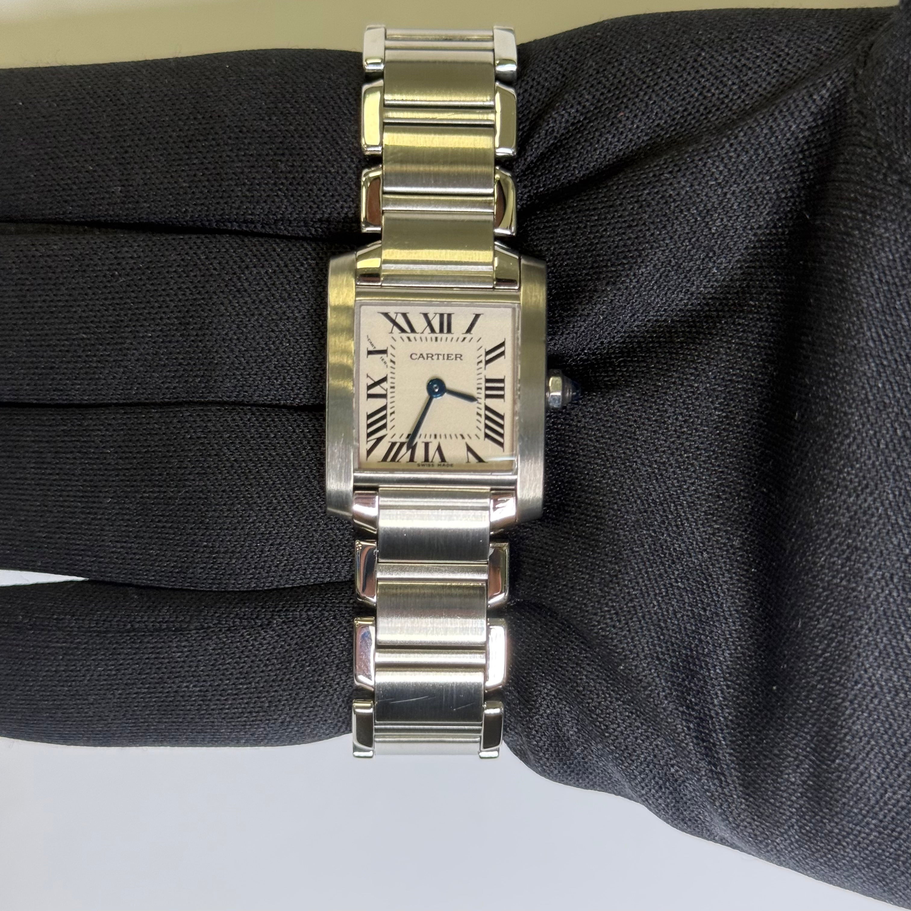 Cartier Tank 20mm Ivory Dial Watch Ref# W51008Q3
