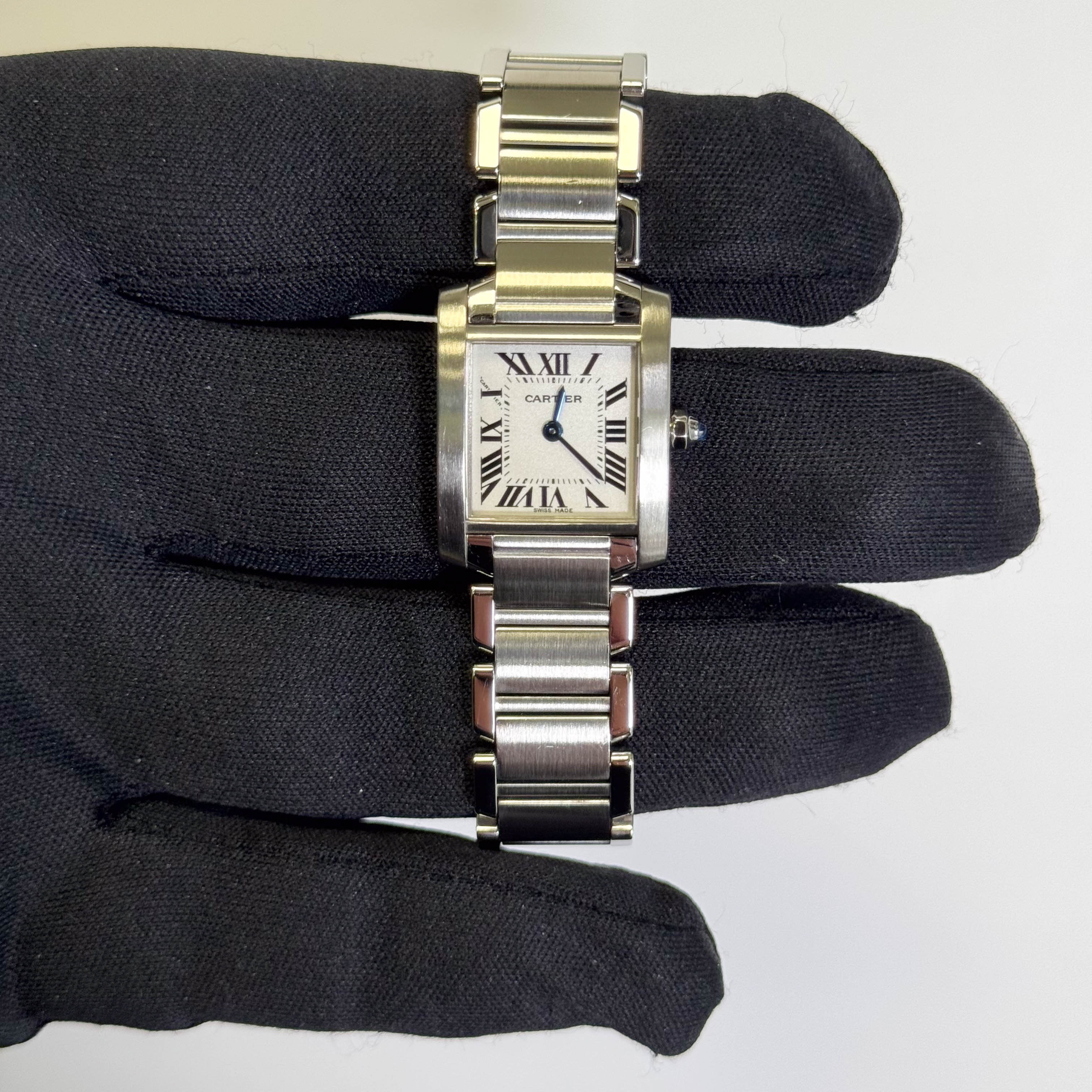 Cartier Tank Stainless Steel 20mm Ivory Dial Watch Ref# W51008Q3 - Happy Jewelers Fine Jewelry Lifetime Warranty