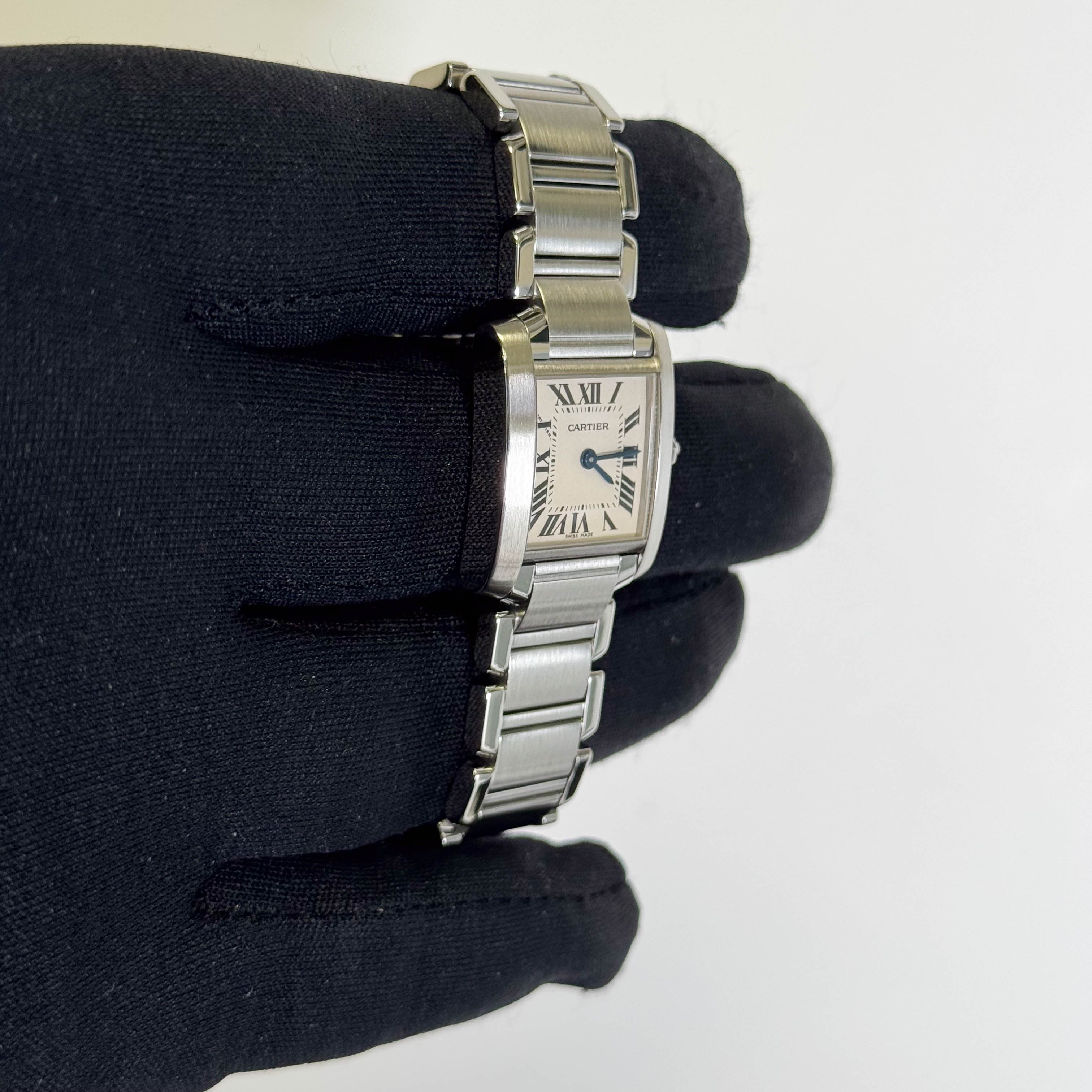 Cartier Tank Stainless Steel 20mm Ivory Dial Watch Ref# W51008Q3 - Happy Jewelers Fine Jewelry Lifetime Warranty
