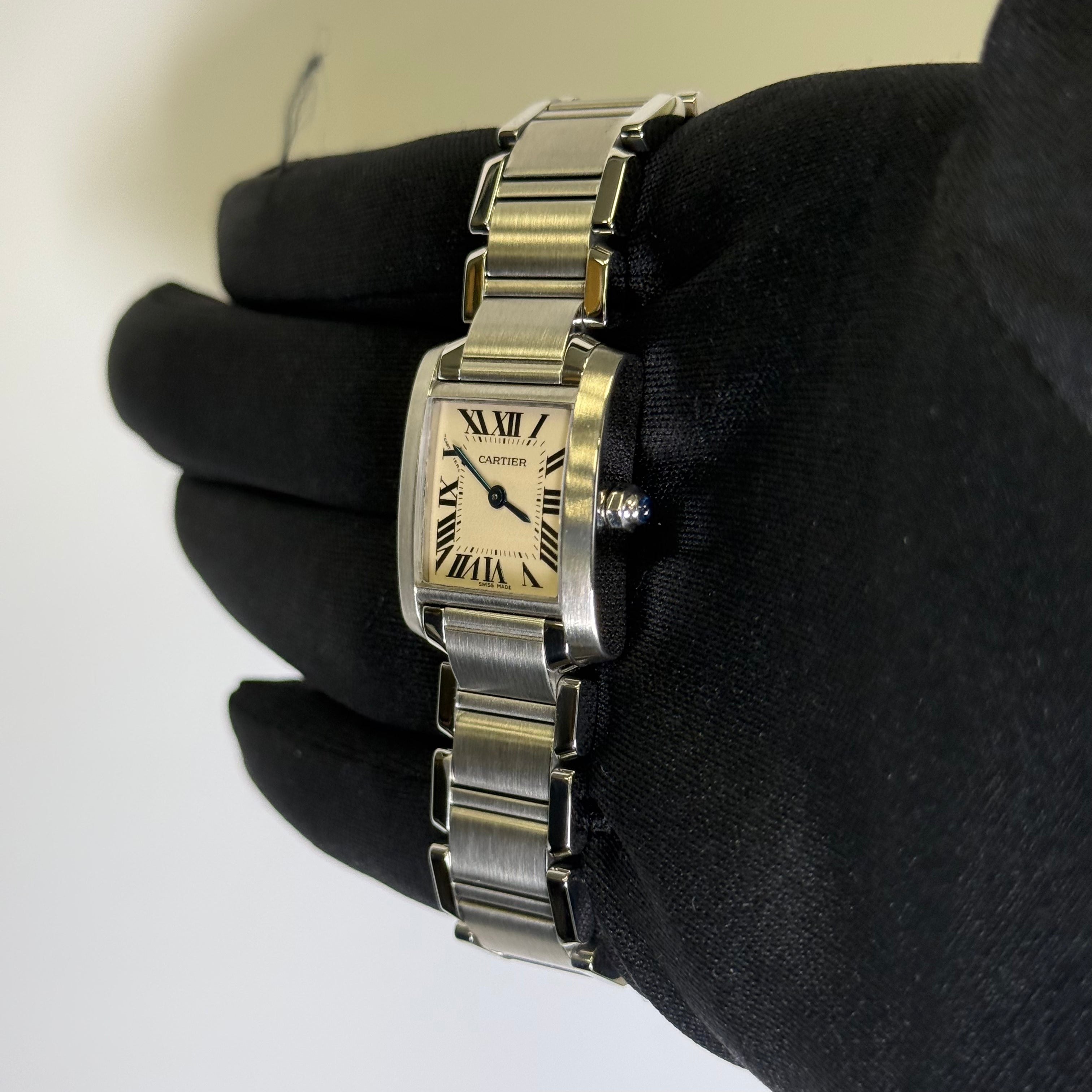 Cartier Tank 20mm Ivory Dial Watch Ref# W51008Q3