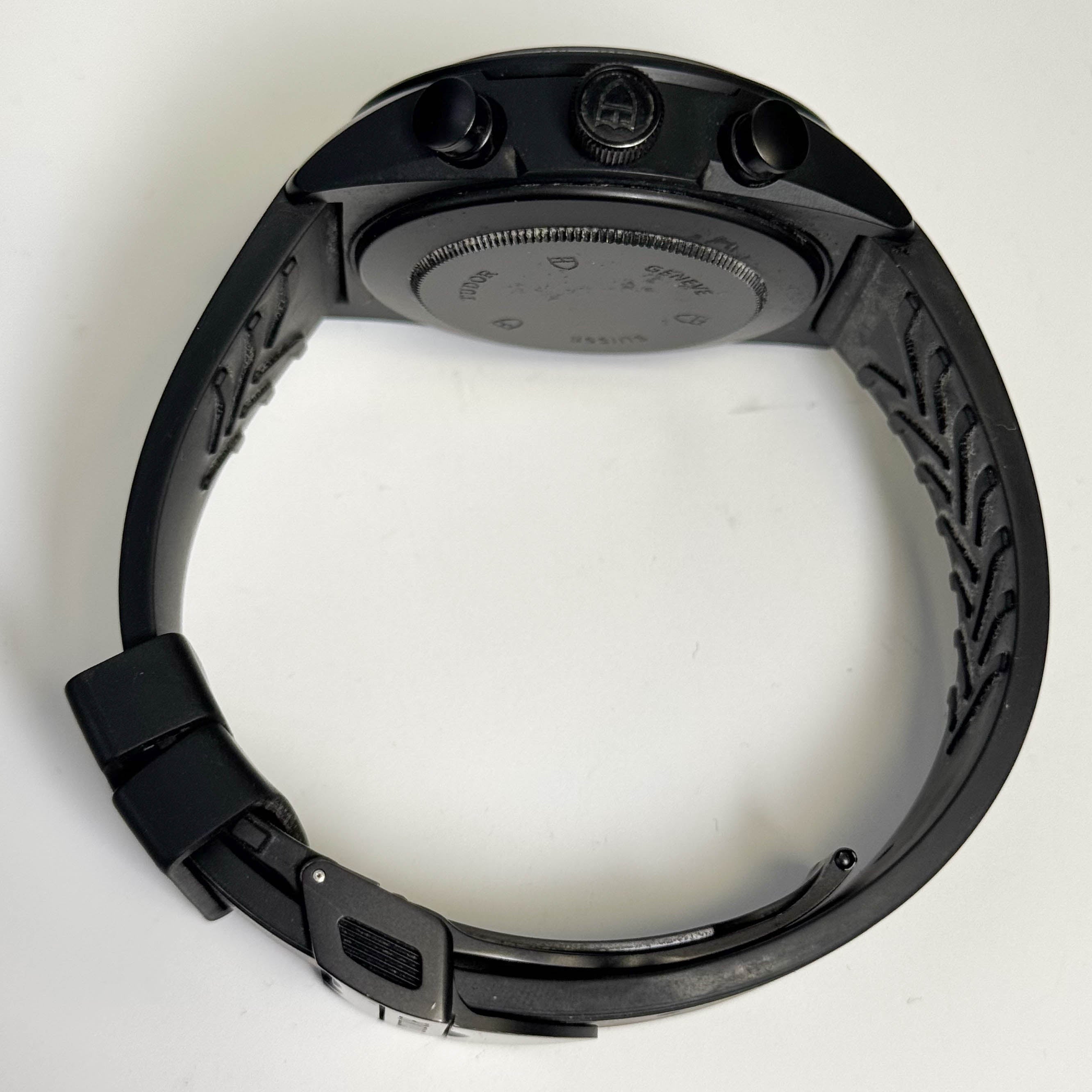 Tudor Black Shied Chronograph 42mm Red Dial Watch Ref# 42000CN-0005