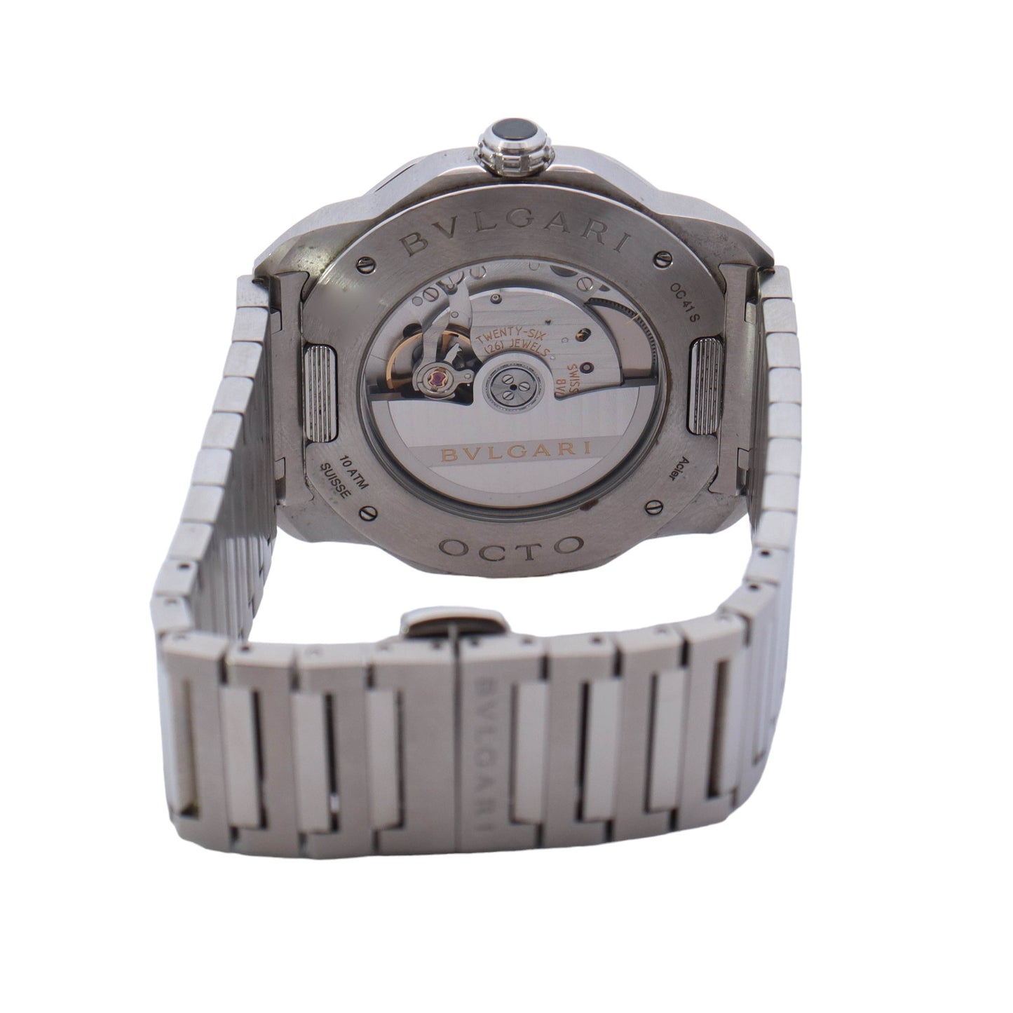 Bvlgari Octo Roma Stainless Steel Grey Arabic & Stick Dial Watch Reference #: 103740 - Happy Jewelers Fine Jewelry Lifetime Warranty
