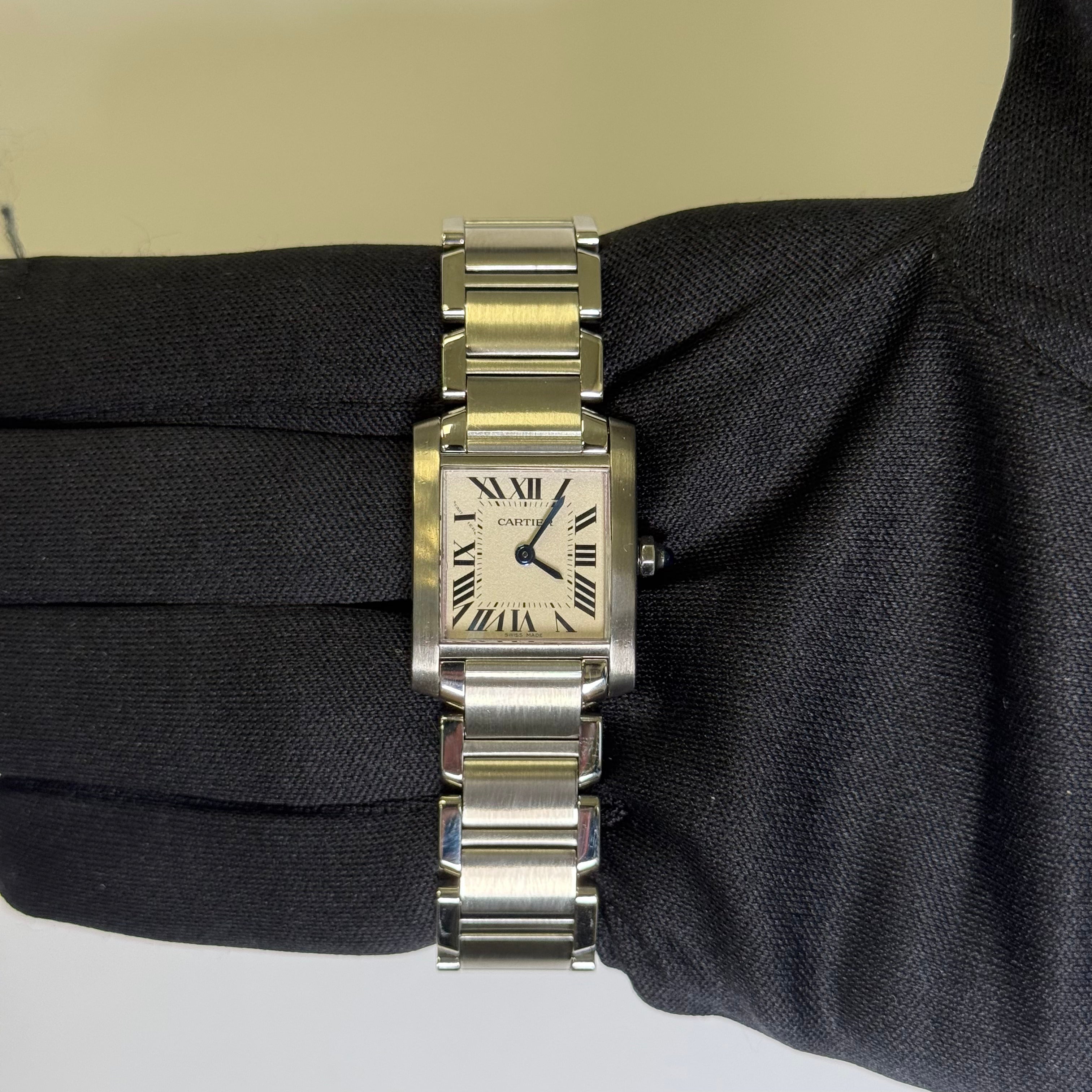 Cartier Tank 20mm Ivory Dial Watch Ref# W51008Q3