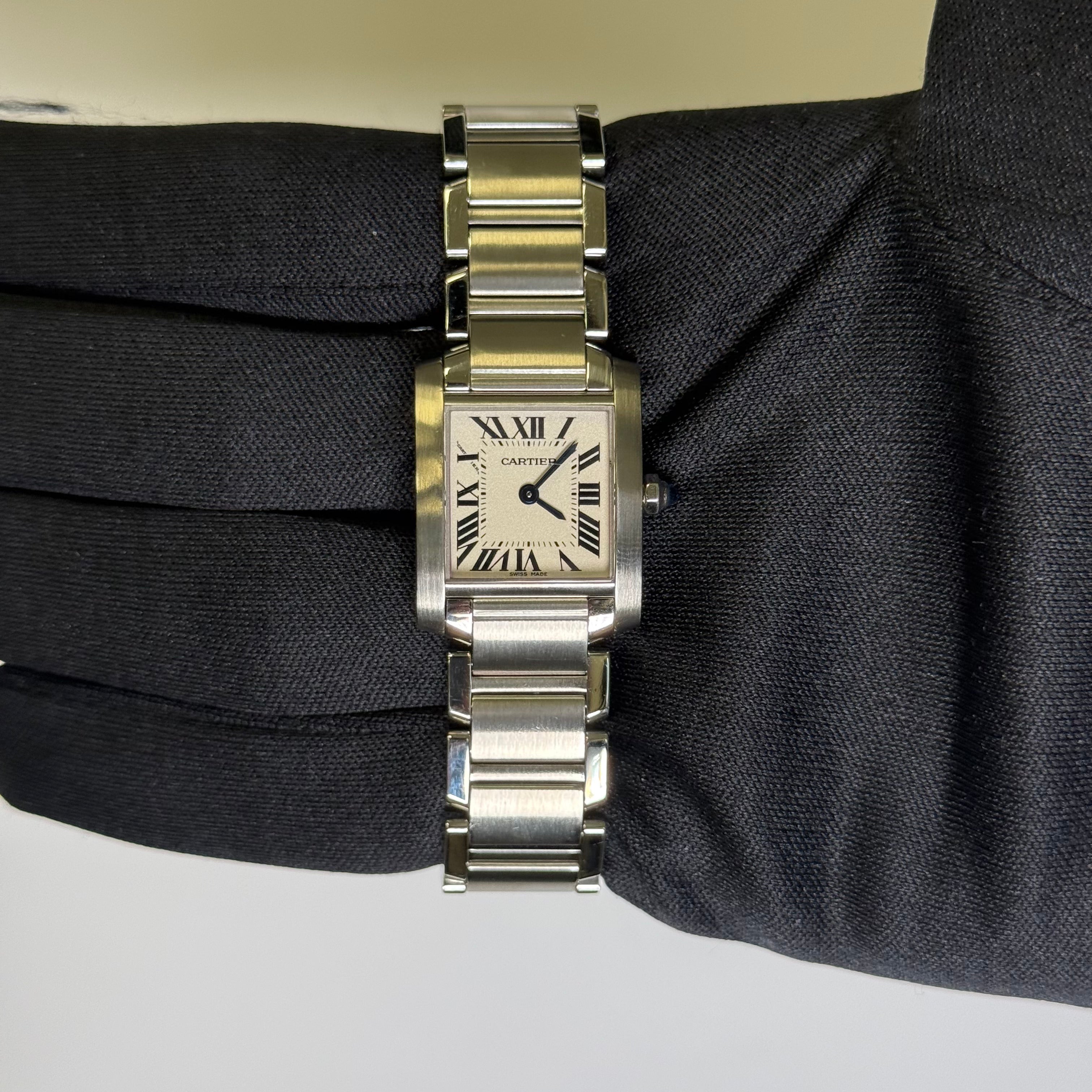 Cartier Tank 20mm Ivory Dial Watch Ref# W51008Q3