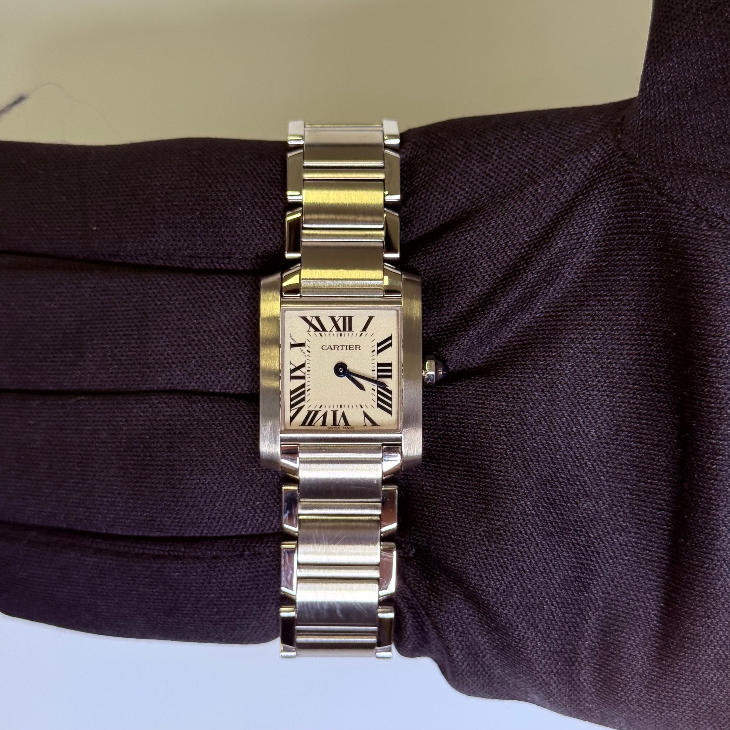 Cartier Tank 20mm Ivory Dial Watch Ref# W51008Q3