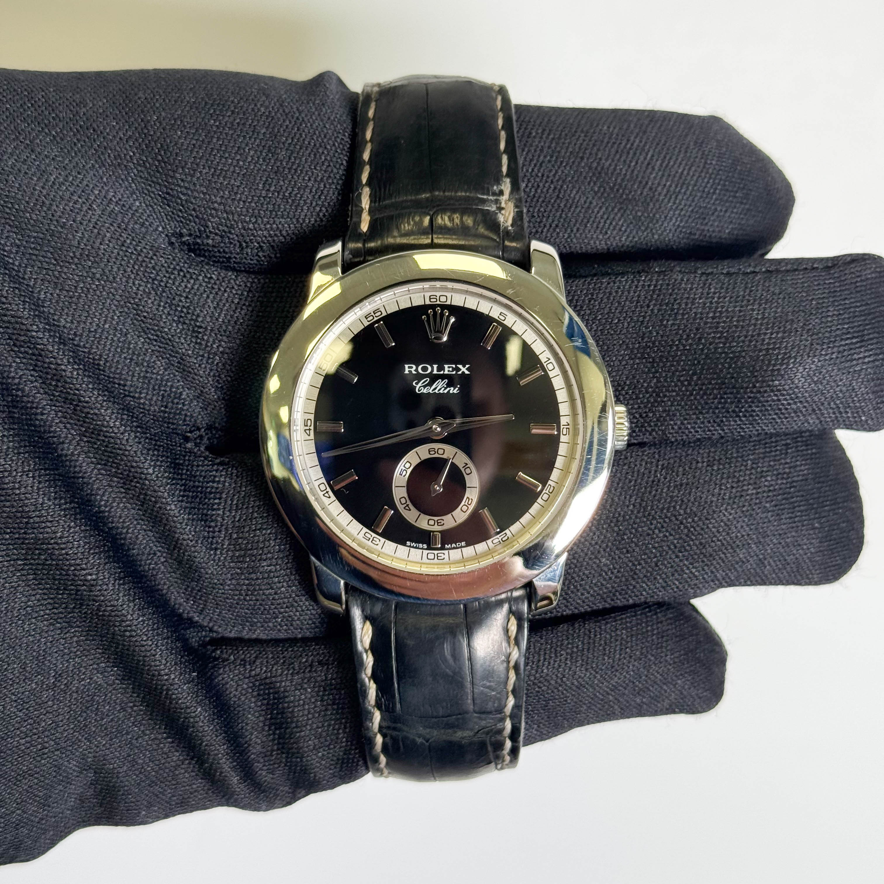 Rolex Cellini 35mm Black Dial Watch Ref# 5241