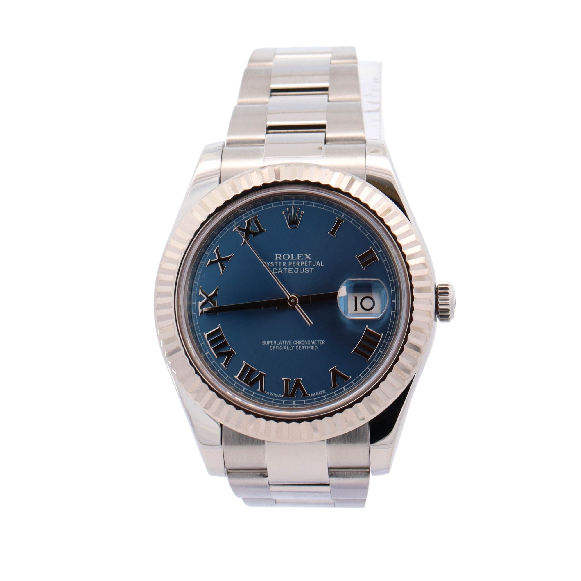 Rolex Men's Datejust II Stainless Steel 41mm Blue Roman Dial Watch Reference #: 116334 - Happy Jewelers Fine Jewelry Lifetime Warranty