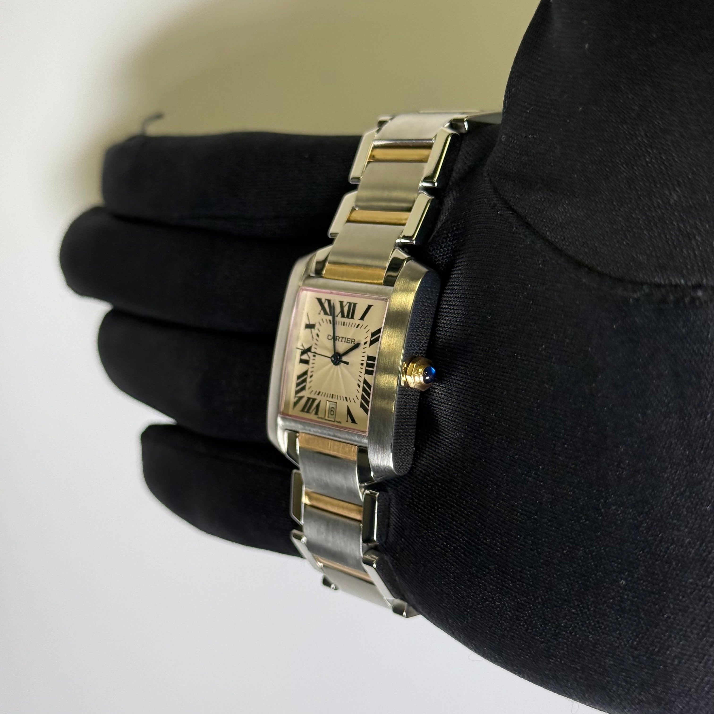 Cartier Tank Francaise 25mm Ivory Dial Ref# W51005Q4 - Happy Jewelers Fine Jewelry Lifetime Warranty