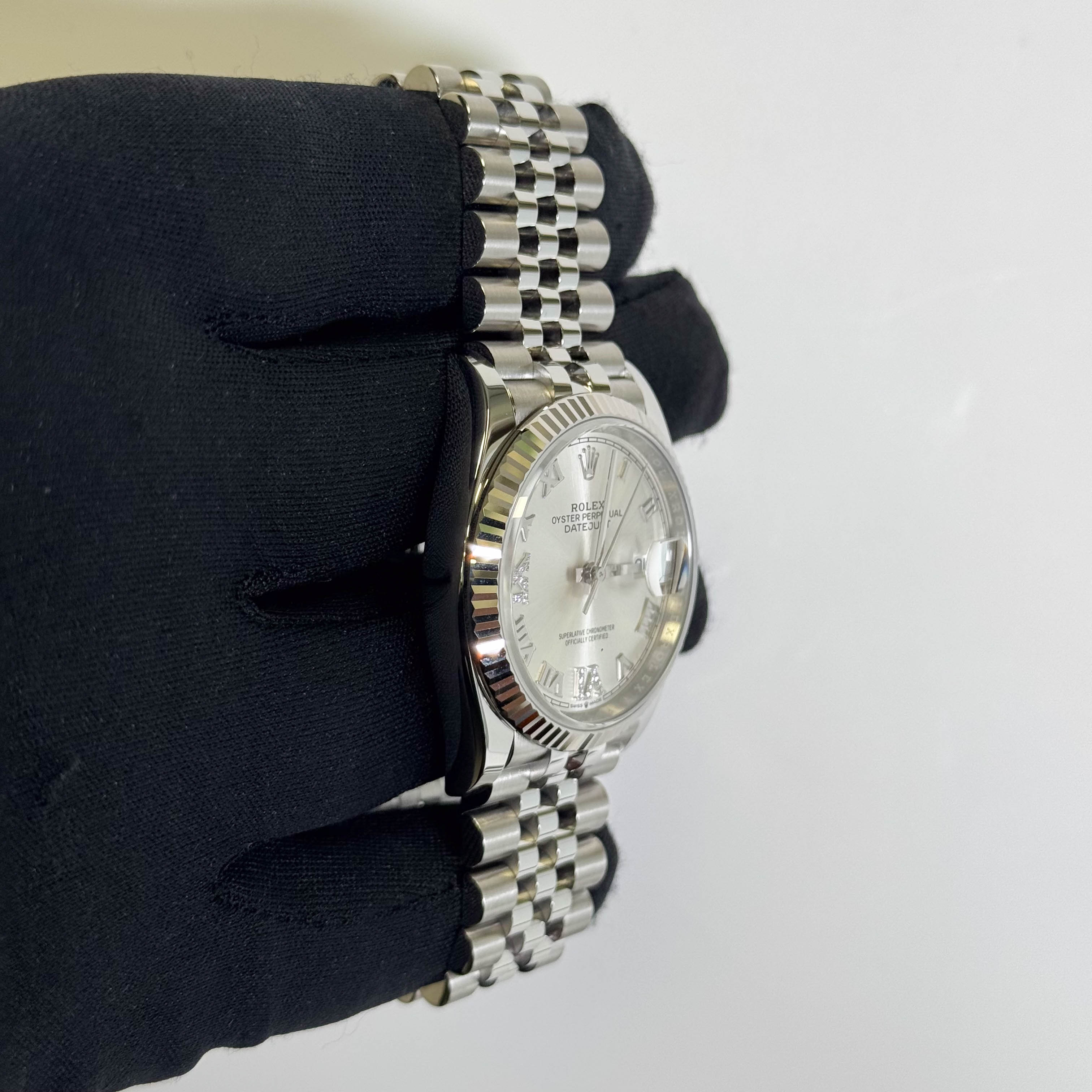 Rolex Datejust 36mm Silver Roman Dial Watch Ref# 126234