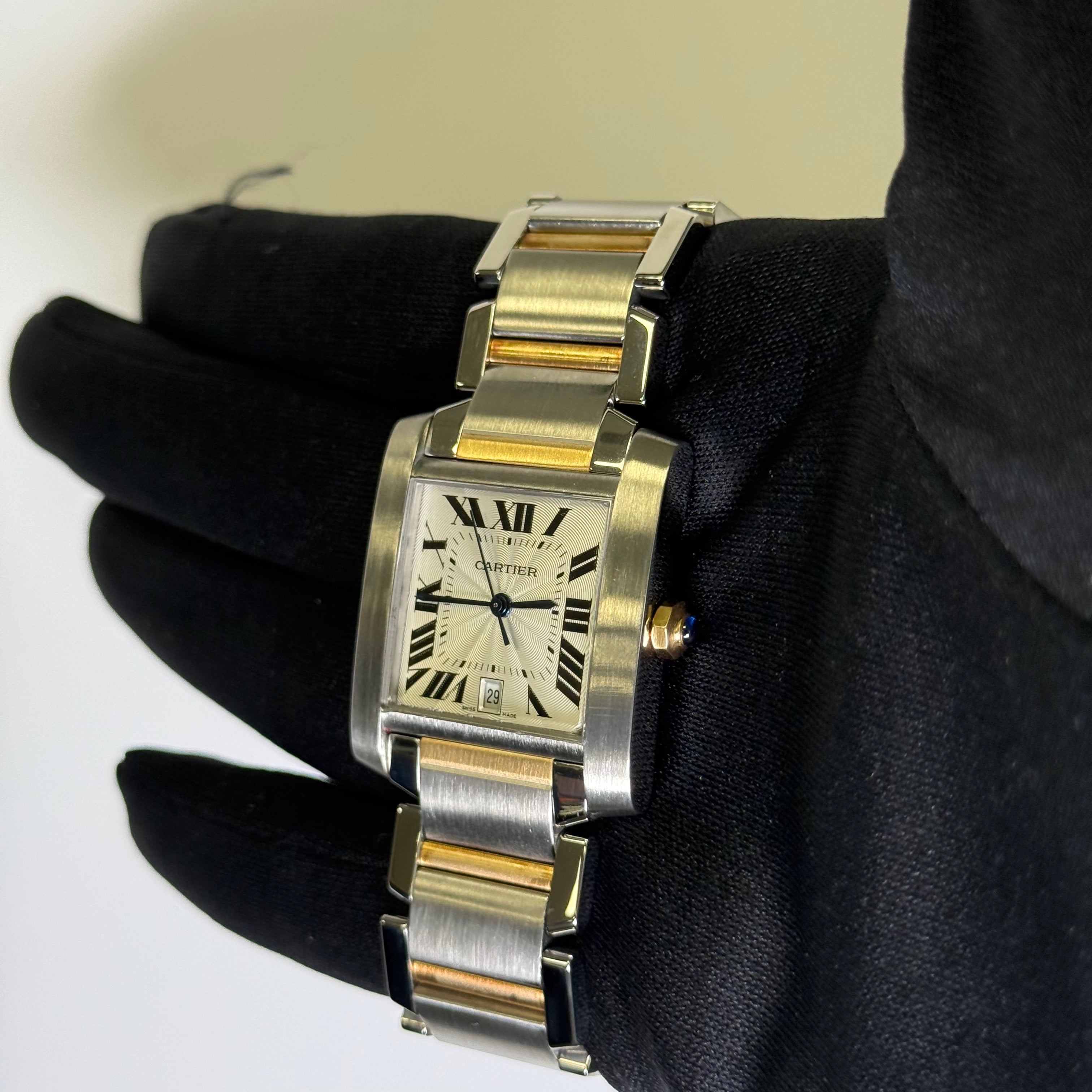 Cartier Tank Francaise 25mm Ivory Dial Ref#W51005Q4 - Happy Jewelers Fine Jewelry Lifetime Warranty
