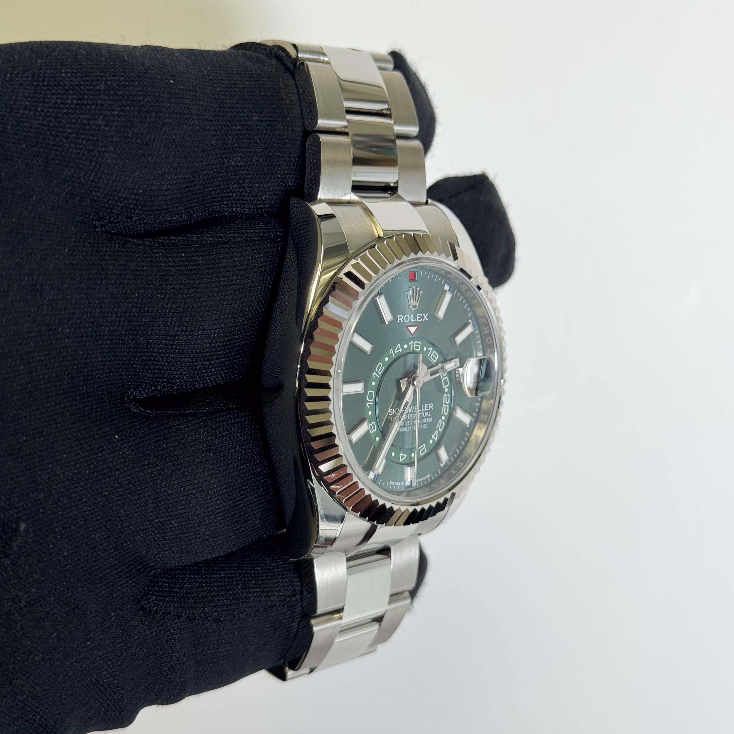 Rolex Sky-Dweller 42mm Green Dial Watch Ref# 336934