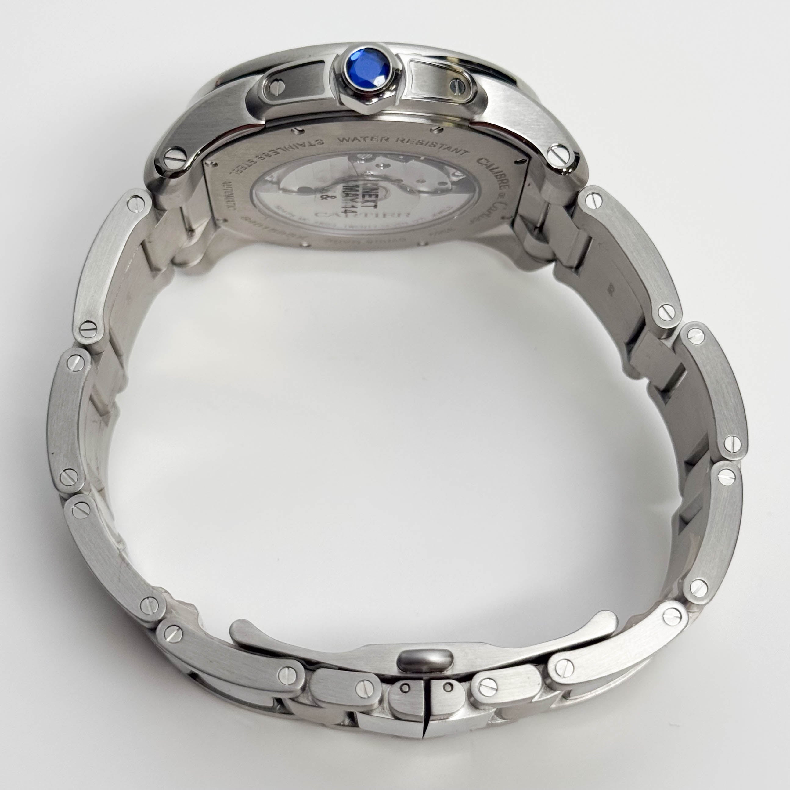 Cartier Calibre De Stainless Steel 42mm Silver Roman Dial Watch Ref# W7100015