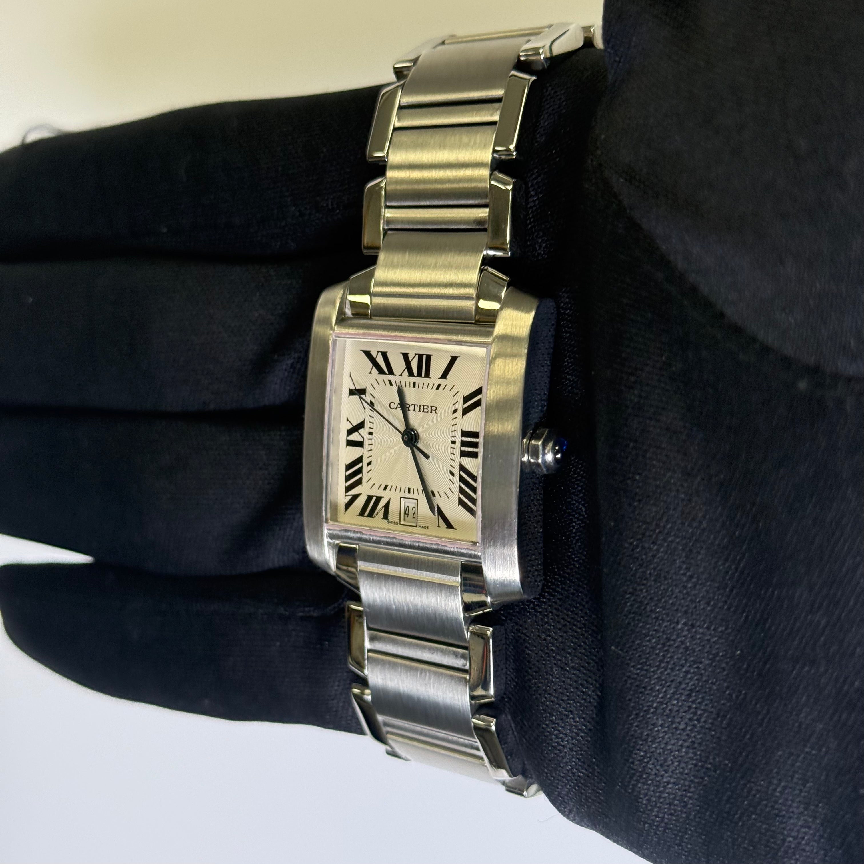 Cartier Tank 28mm White Dial Watch Ref# WA51002Q3