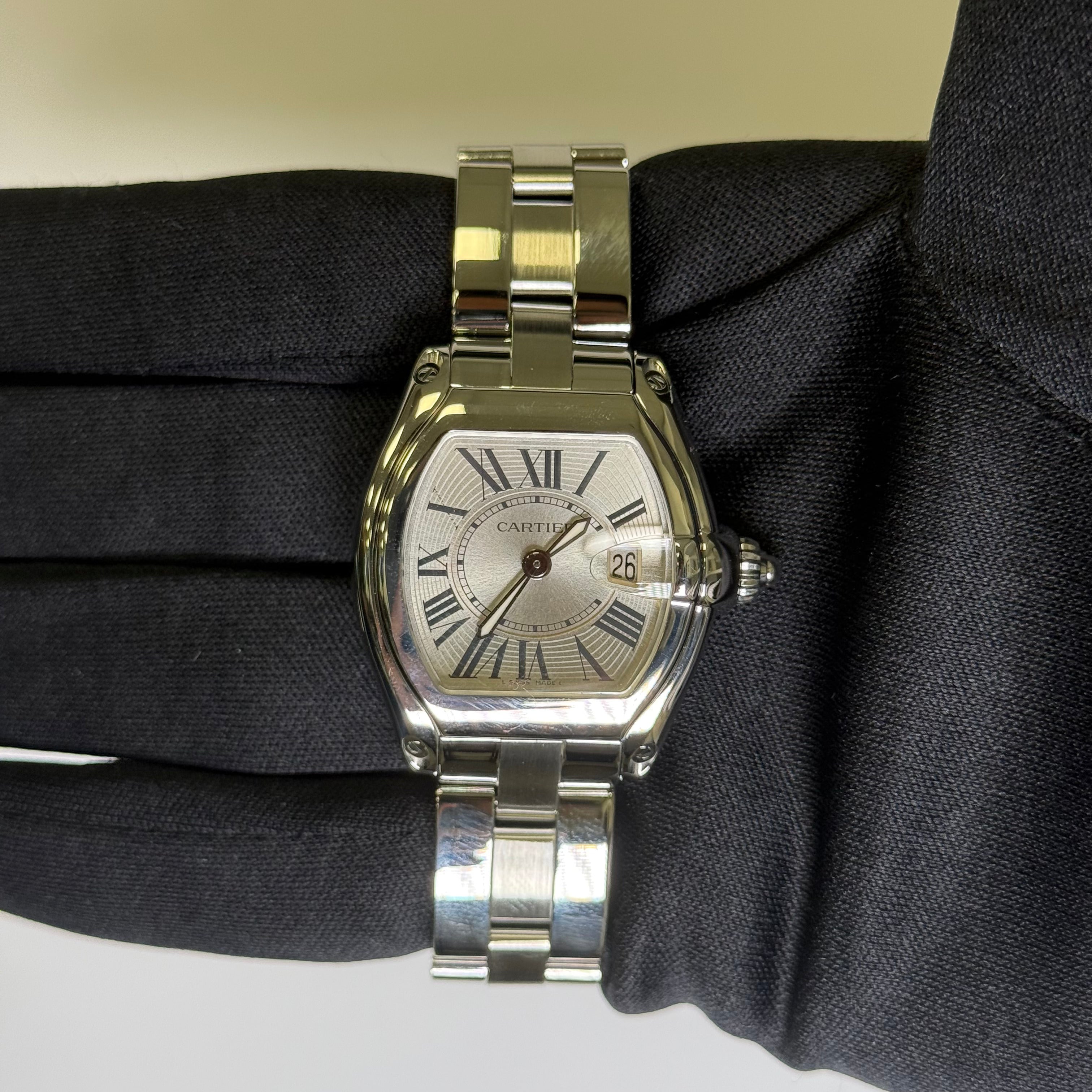 Cartier Roadster 31mm Silver Dial Watch Ref# W62016V3