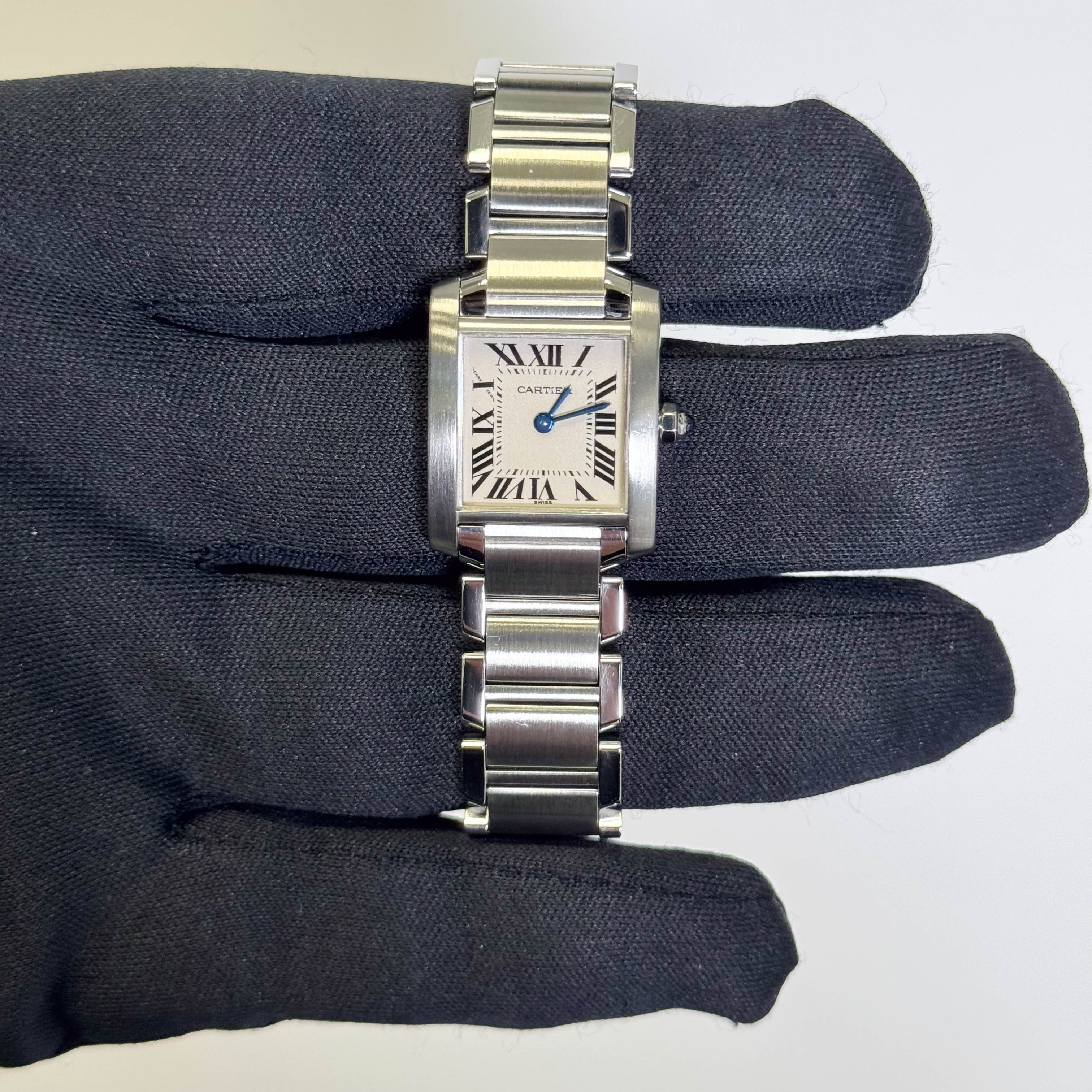 Cartier Tank Stainless Steel 20mm Ivory Dial Watch Ref# W51008Q3 - Happy Jewelers Fine Jewelry Lifetime Warranty