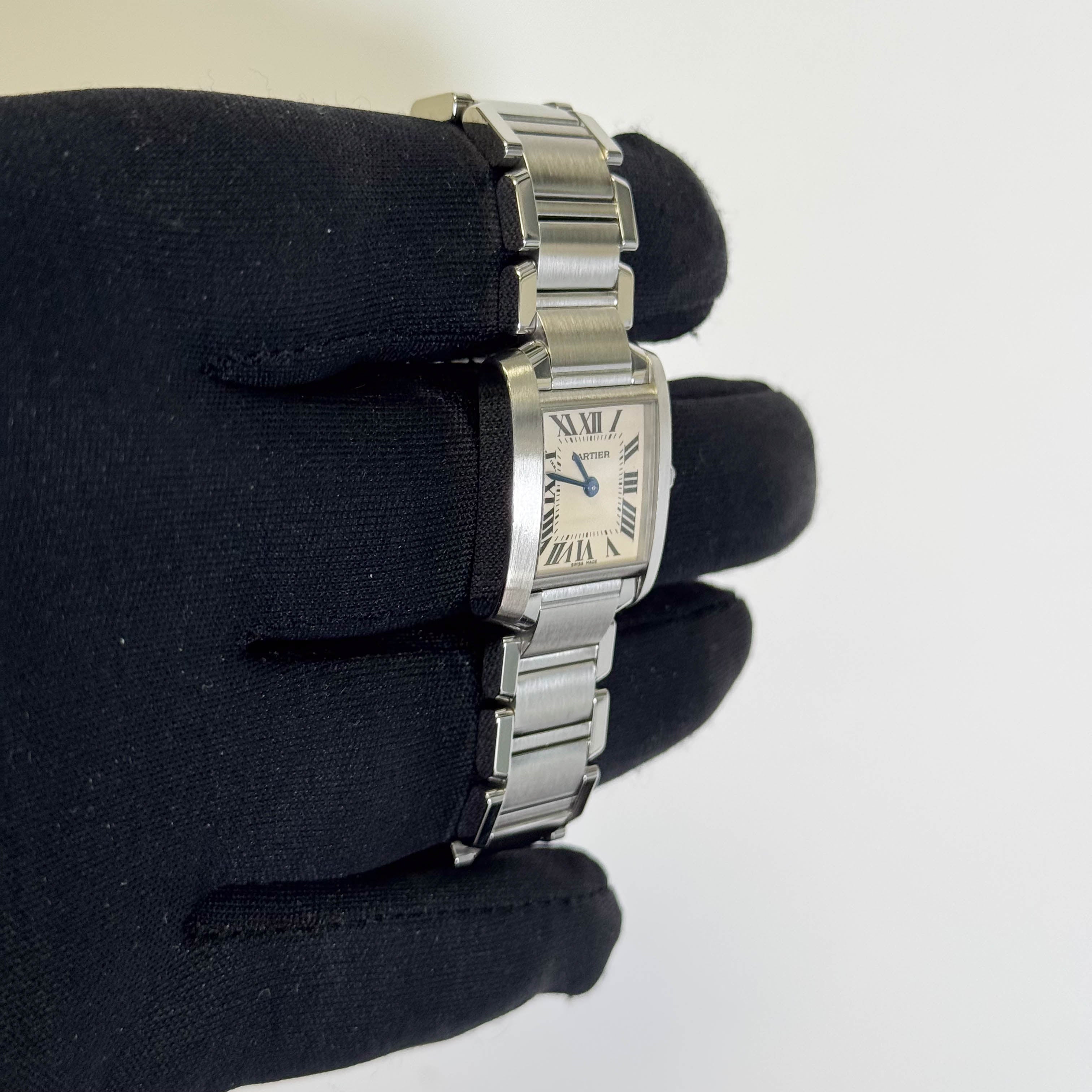 Cartier Tank Stainless Steel 20mm Ivory Dial Watch Ref# W51008Q3 - Happy Jewelers Fine Jewelry Lifetime Warranty