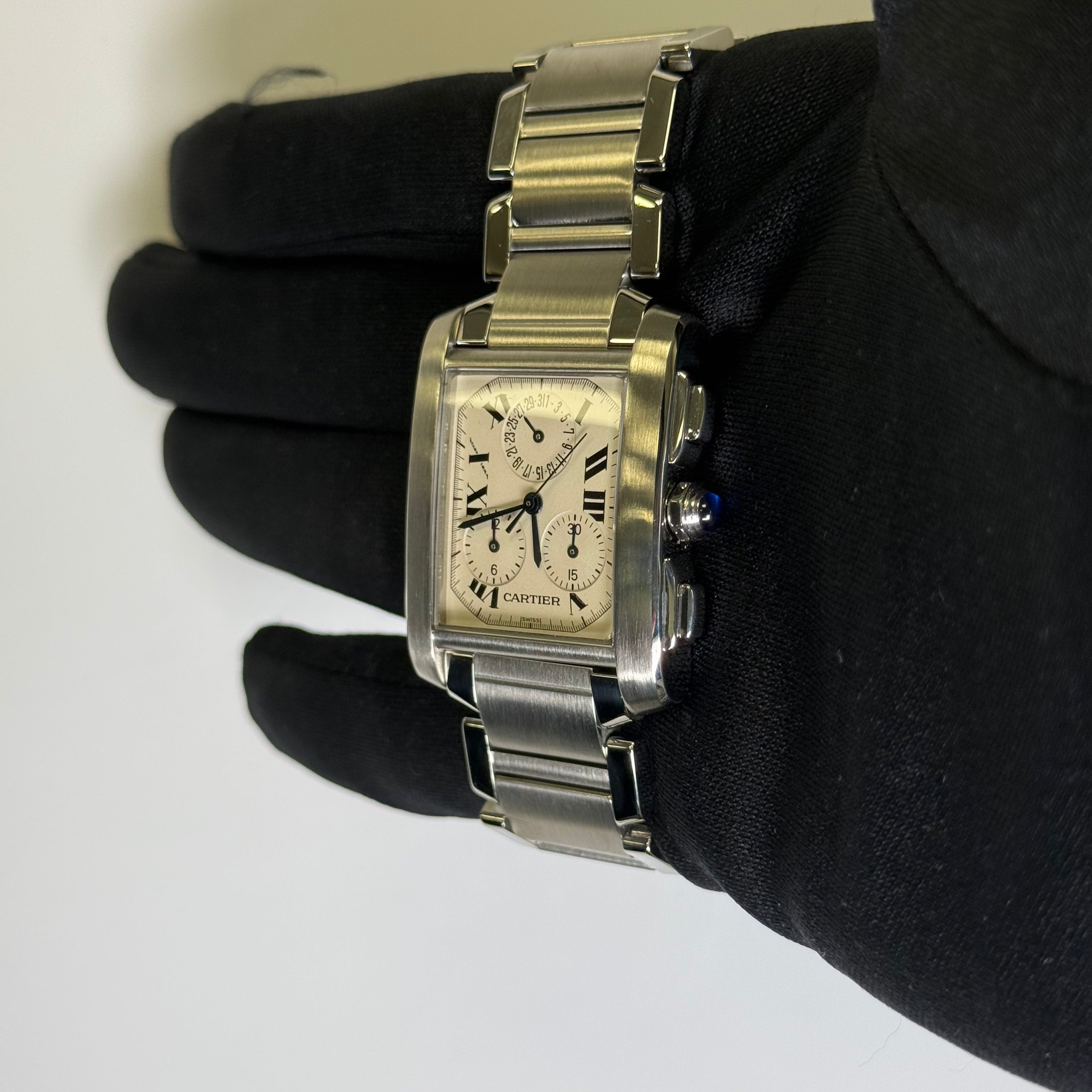 Cartier Tank Francaise 37mm White Dial Watch Ref# W51001Q3