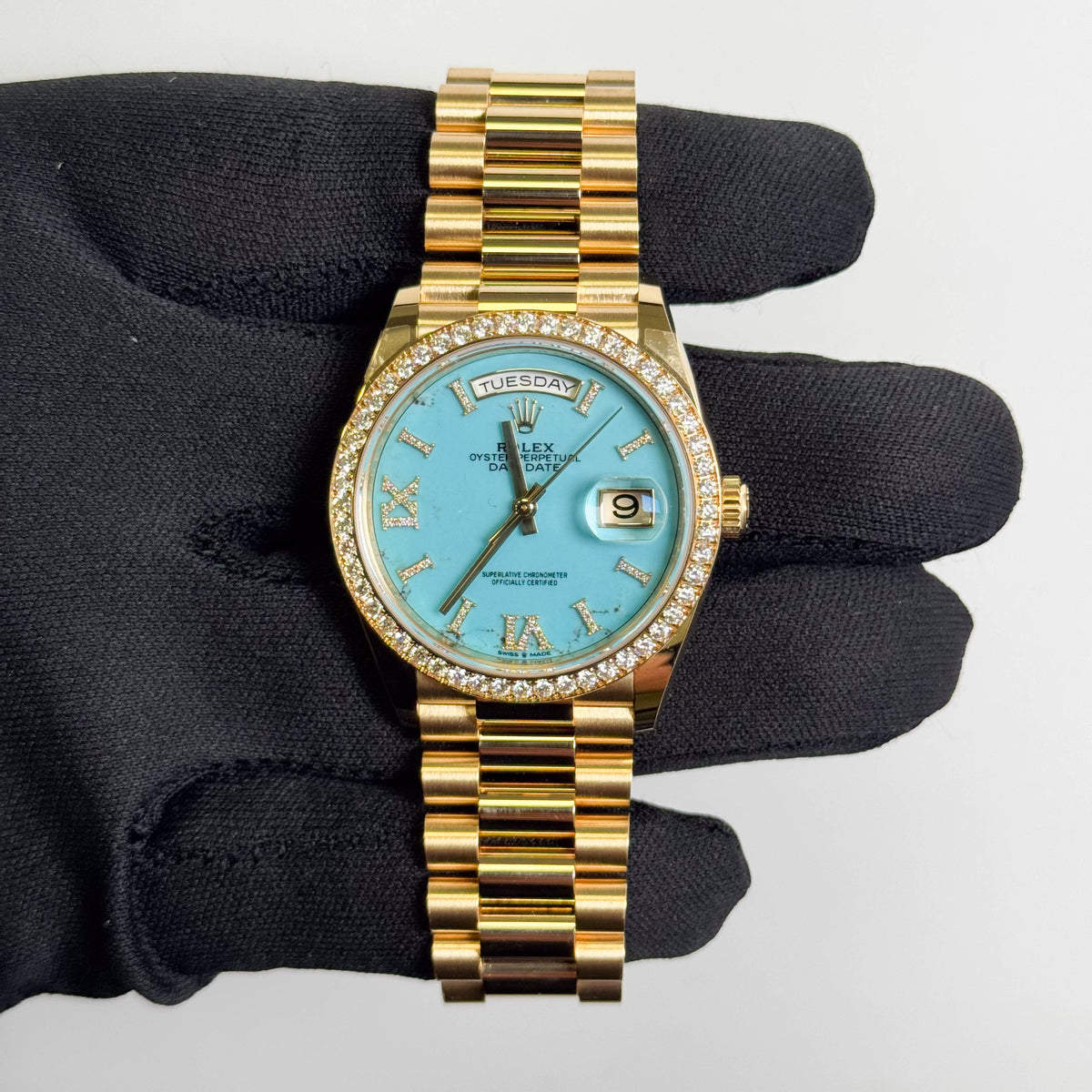 Rolex Day-Date 36mm Turquoise Dial Watch Ref# 128348RBR
