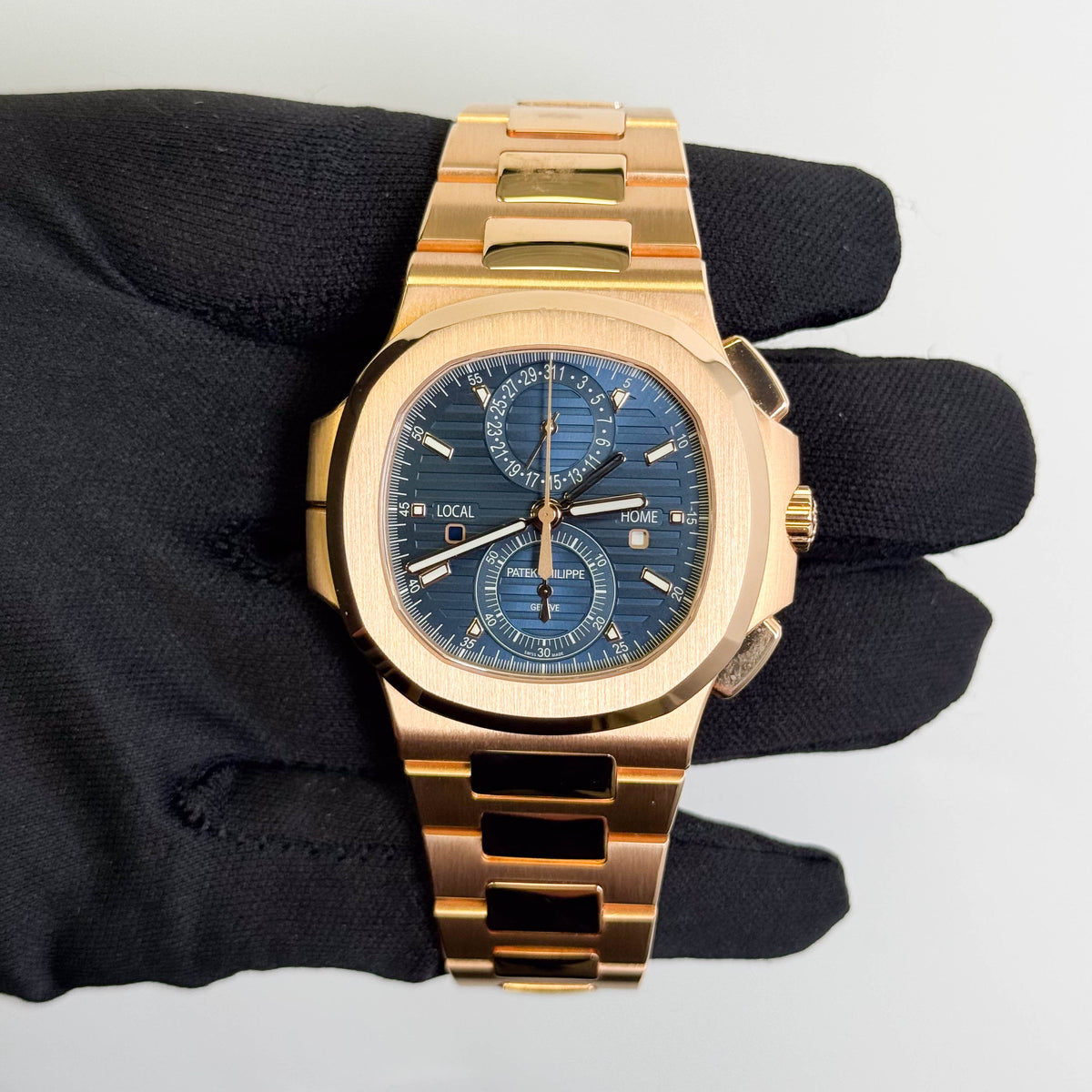 Patek Philippe Nautilus 40.5mm Blue Stick Dial Watch Ref# 5990/1R-001