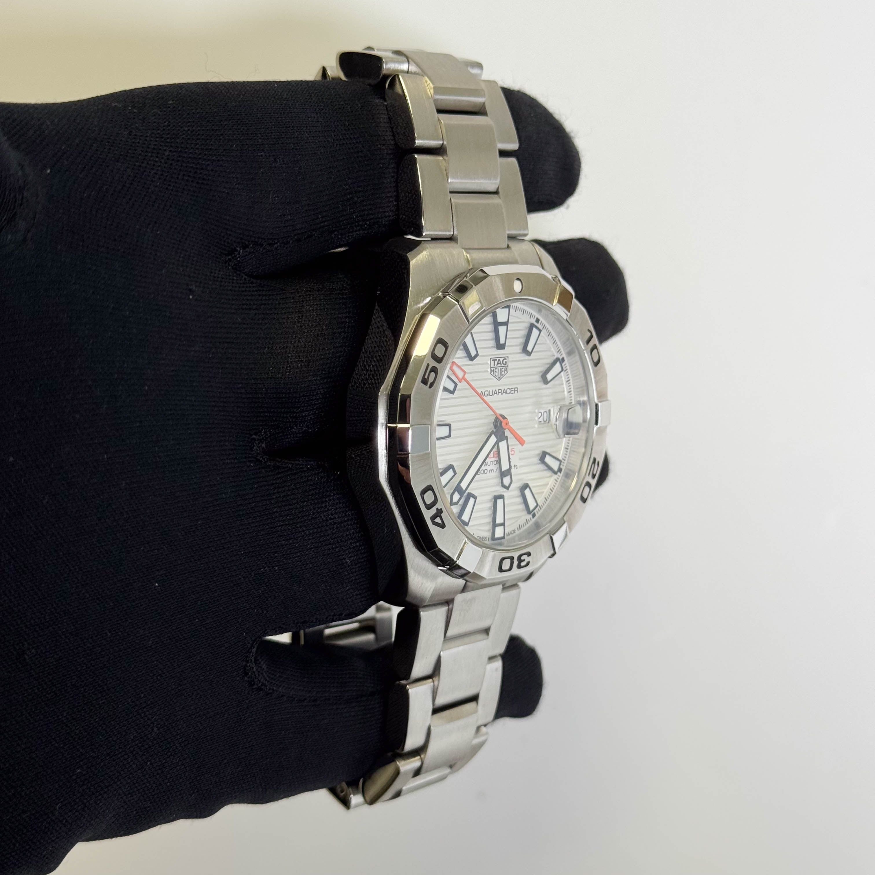 Tag Heuer Aquaracer 43mm White Dial Watch Ref# WAY2013.BA0927