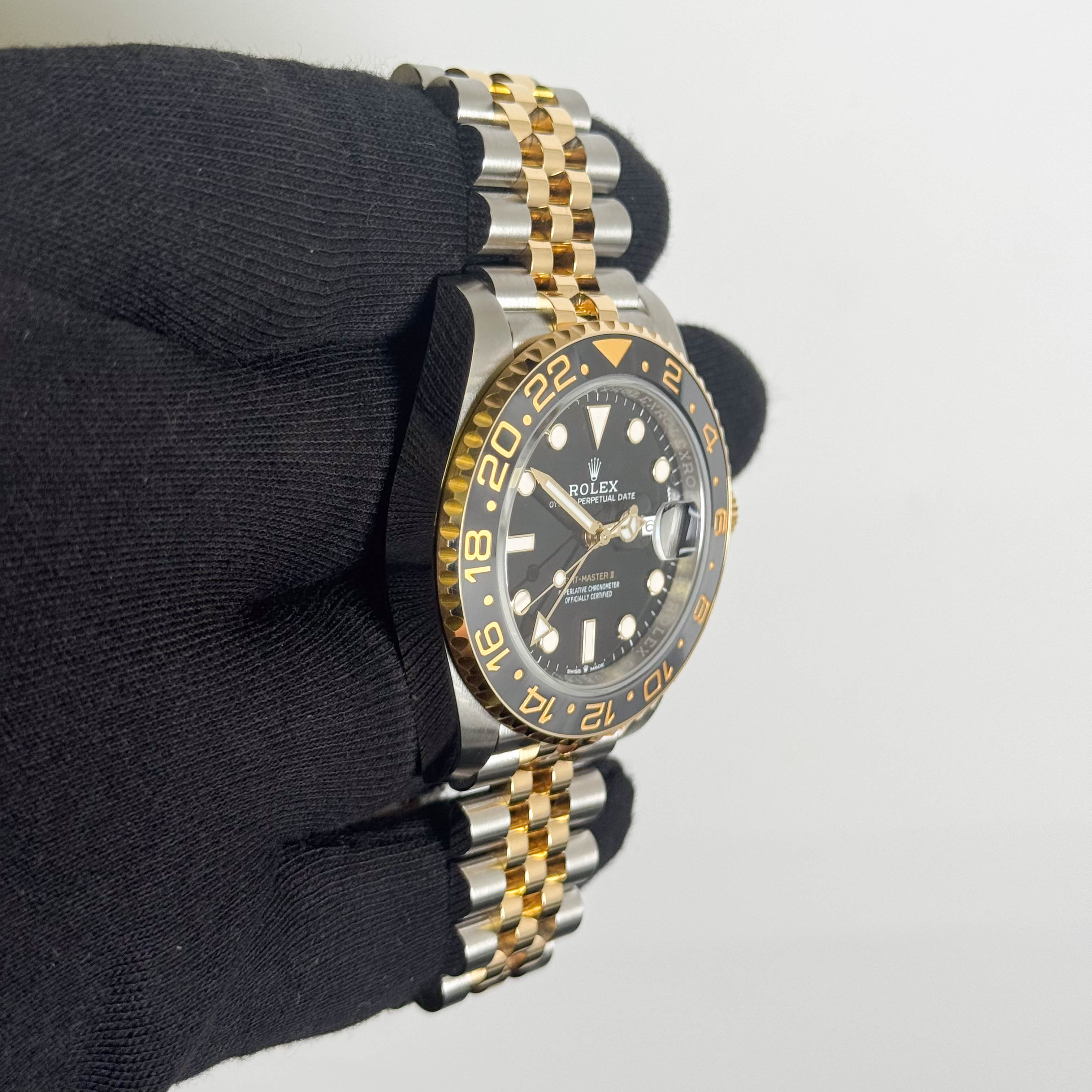 Rolex GMT-Master II Guinness 40mm Black Dial Watch Ref# 126713GRNR