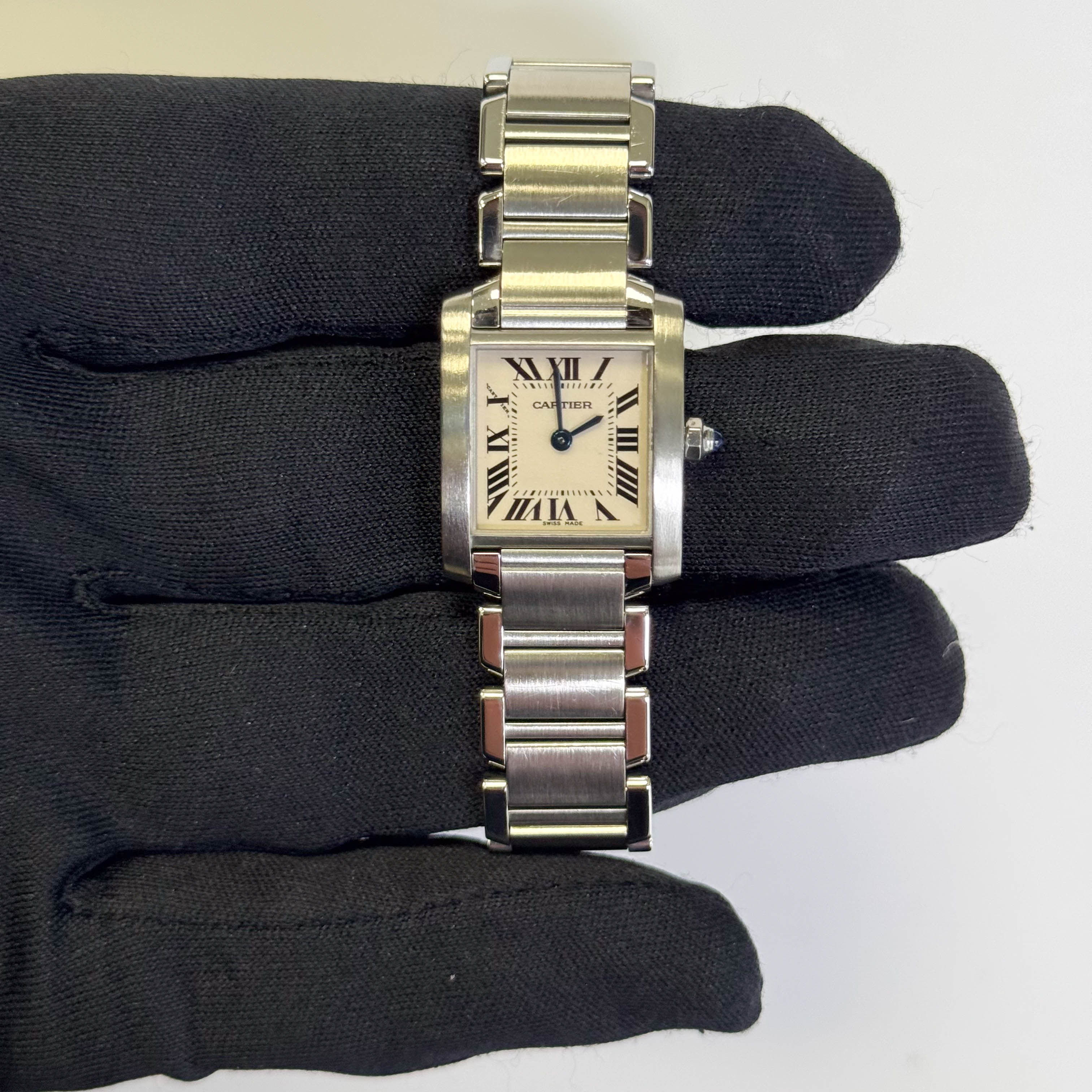 Cartier Tank Francaise 20mm White Dial Watch Ref# W51008CE