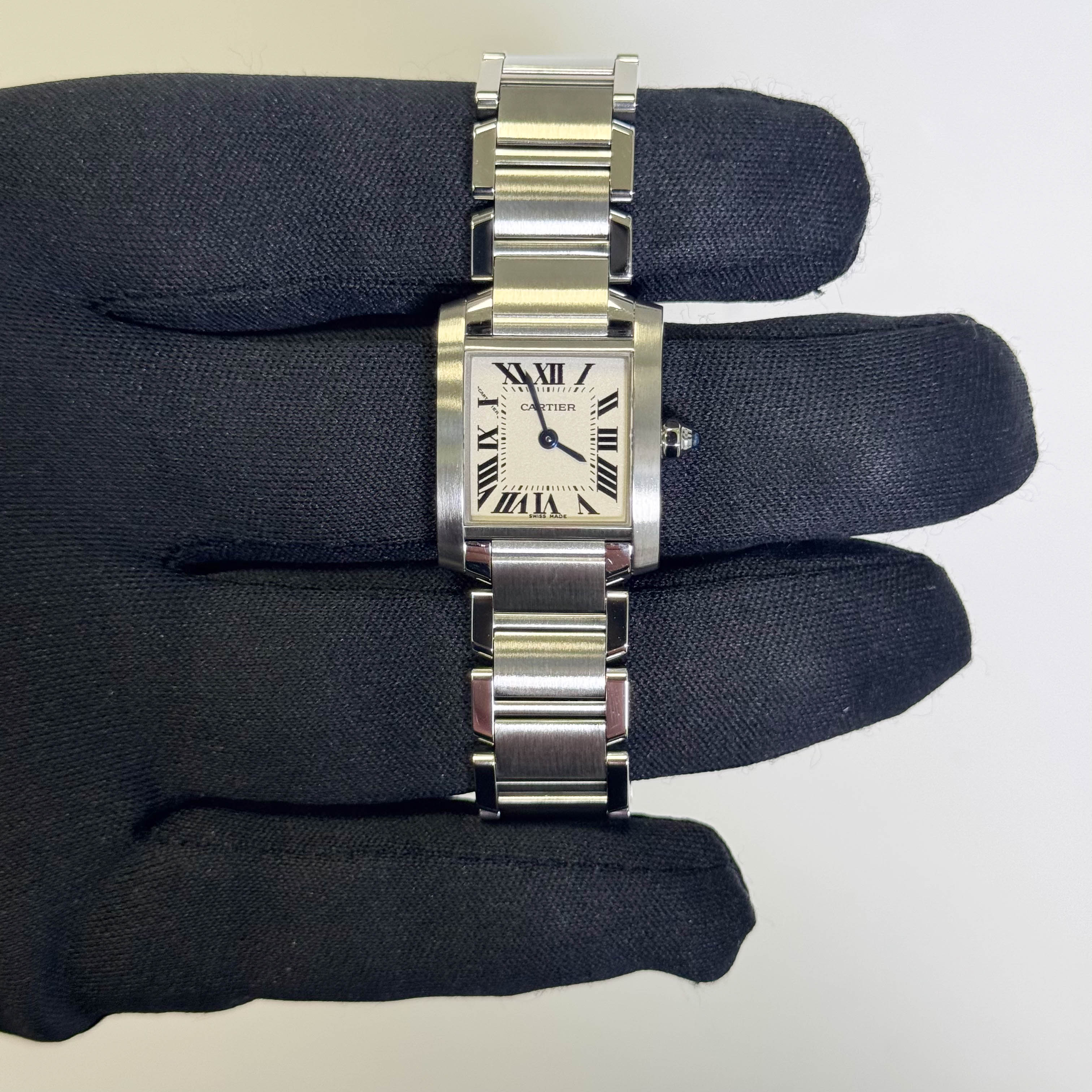 Cartier Tank Stainless Steel 20mm Ivory Dial Watch Ref# W51008Q3 - Happy Jewelers Fine Jewelry Lifetime Warranty