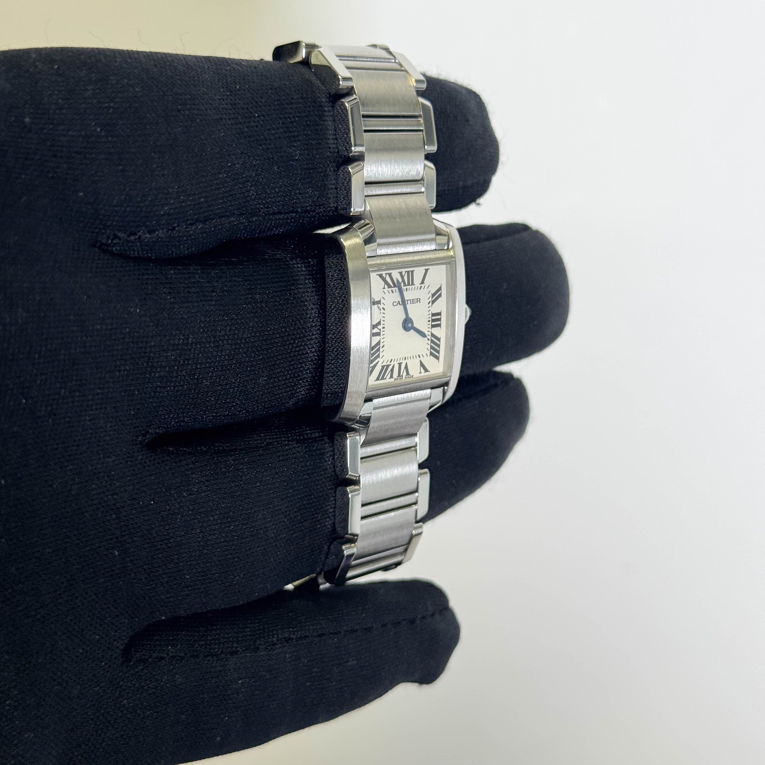 Cartier Tank Stainless Steel 20mm Ivory Dial Watch Ref# W51008Q3 - Happy Jewelers Fine Jewelry Lifetime Warranty