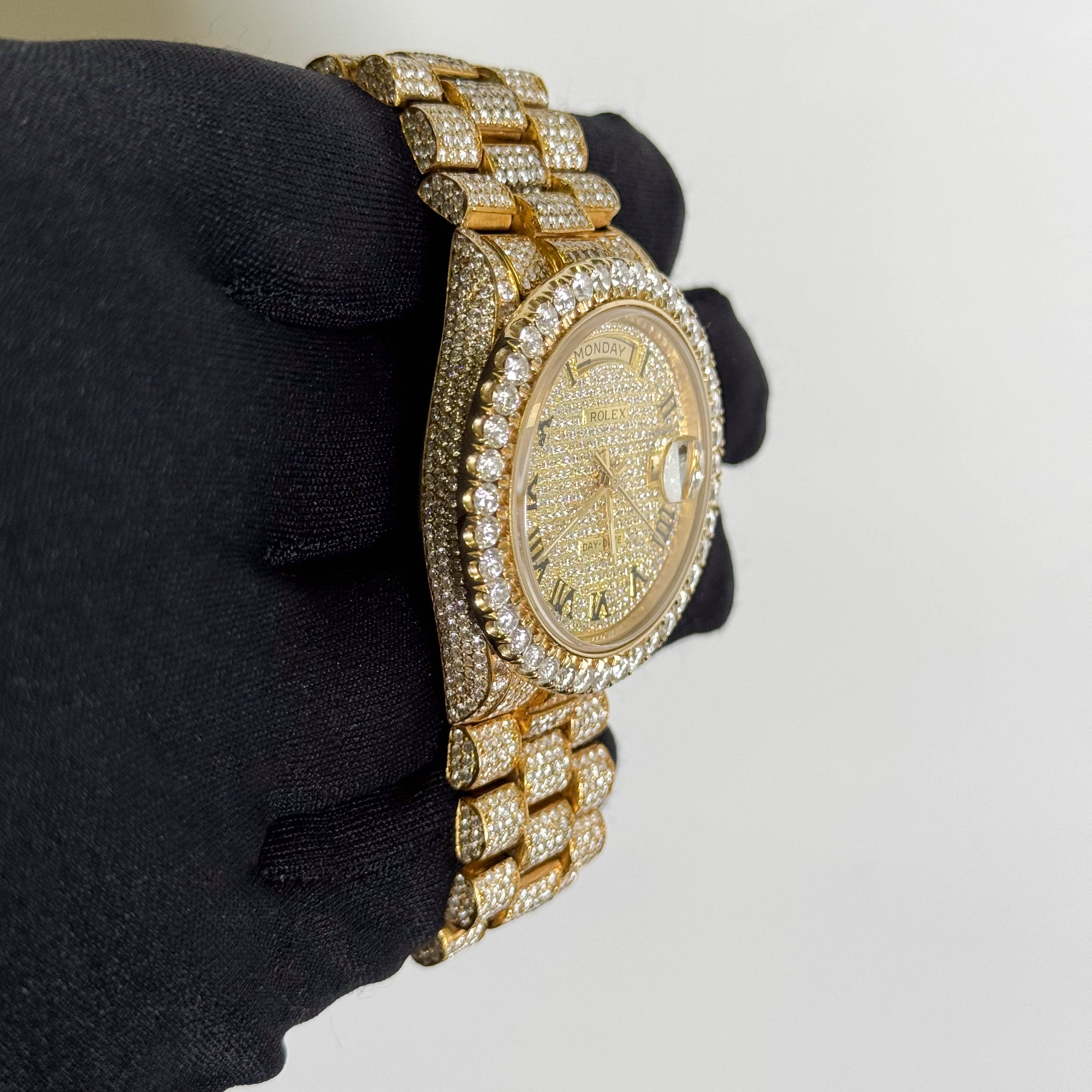 Rolex Day-Date 36mm Iced Out Dial Watch Ref# 18038 - Happy Jewelers Fine Jewelry Lifetime Warranty
