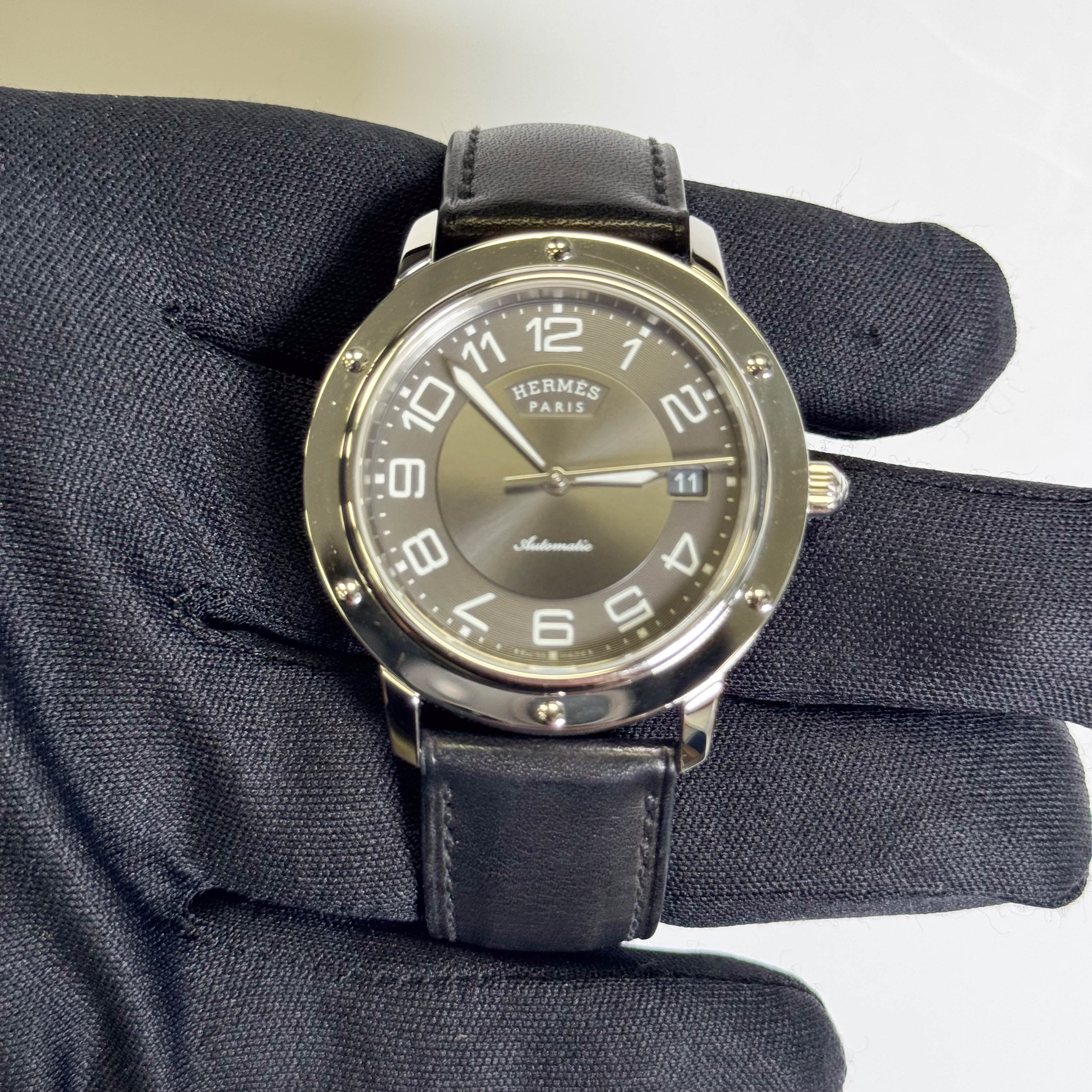 Hermes Clipper 39mm Grey Dial Watch Ref# CP2.810