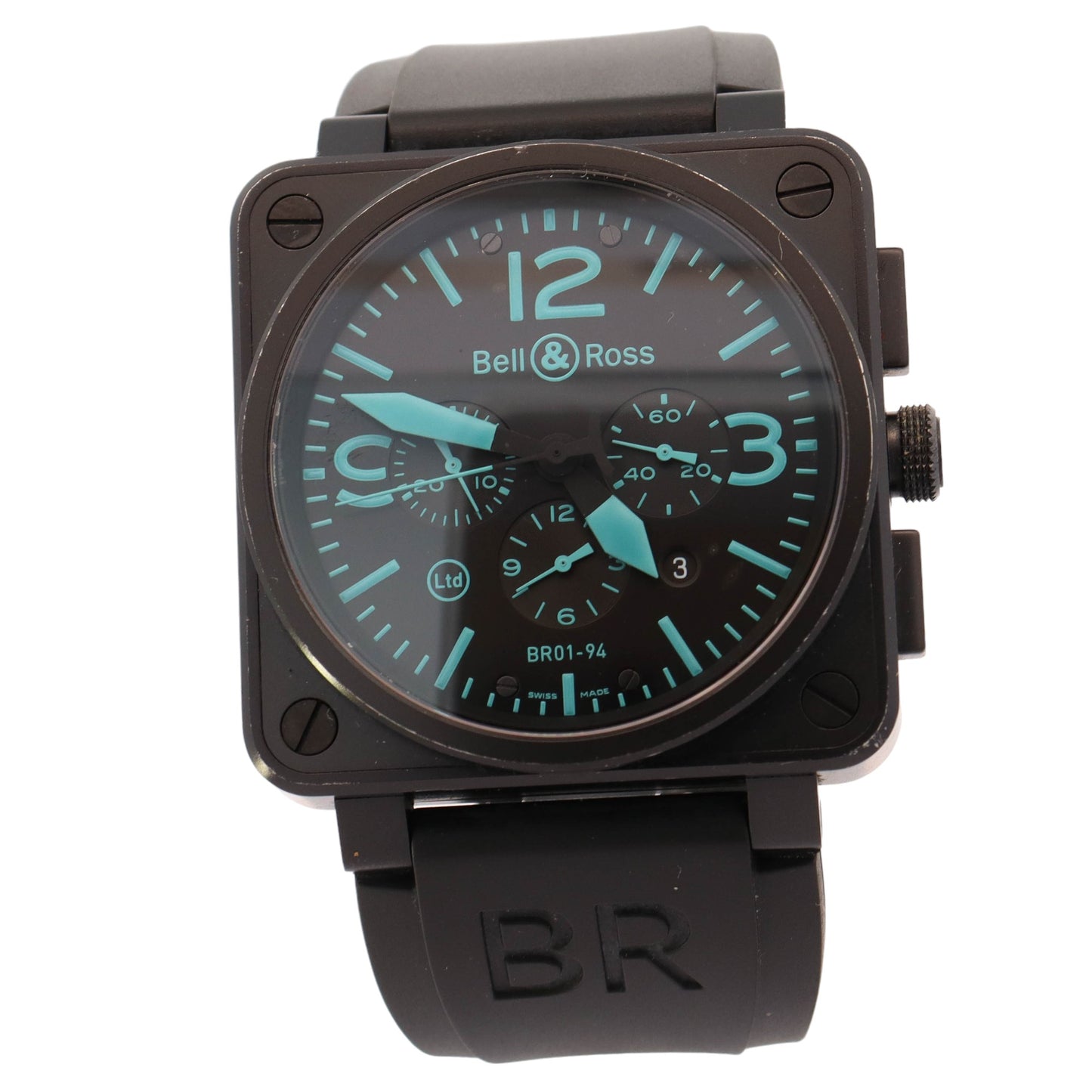 Bell & Ross BR01-94 Stainless Steel 42mm Blue Arabic & Stick Dial Watch Reference #: BR01-94 - Happy Jewelers Fine Jewelry Lifetime Warranty