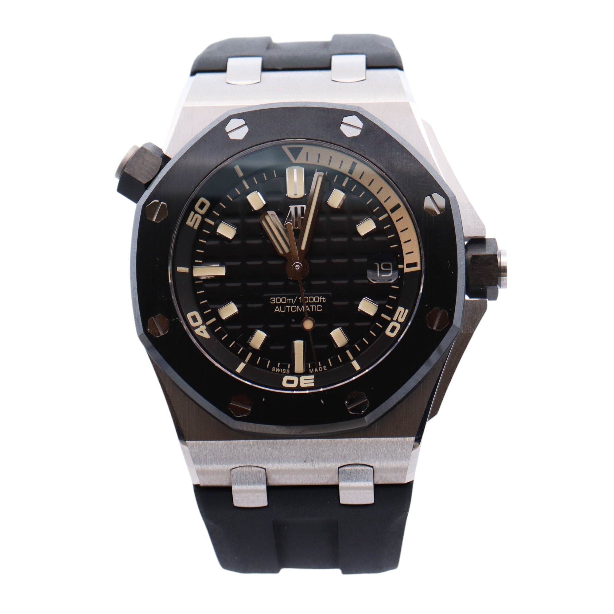 Audemars Piguet Royal Oak Offshore White Gold 42mm Black Stick Dial Watch - Happy Jewelers Fine Jewelry Lifetime Warranty