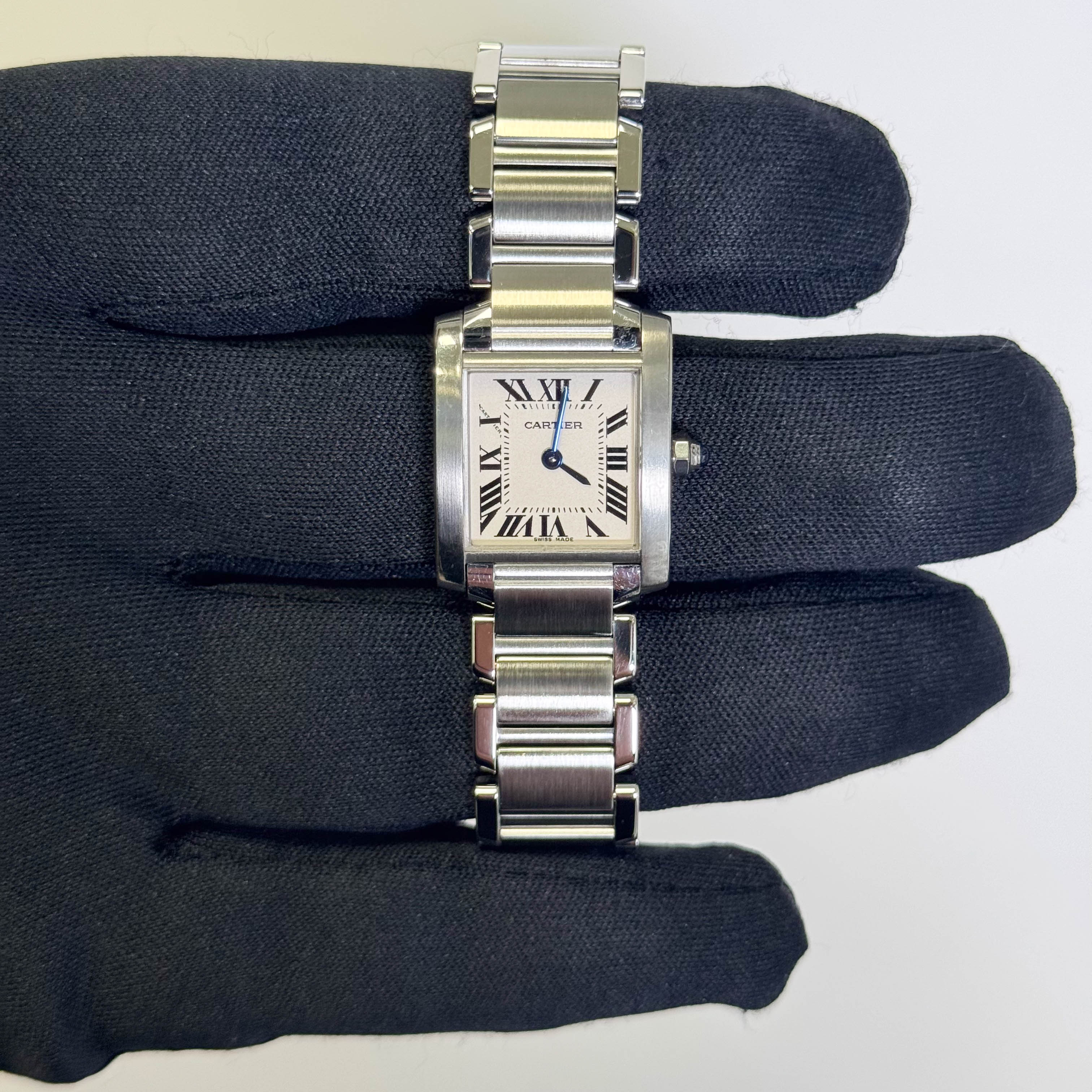 Cartier Tank Stainless Steel 20mm Ivory Dial Watch Ref# W51008Q3 - Happy Jewelers Fine Jewelry Lifetime Warranty