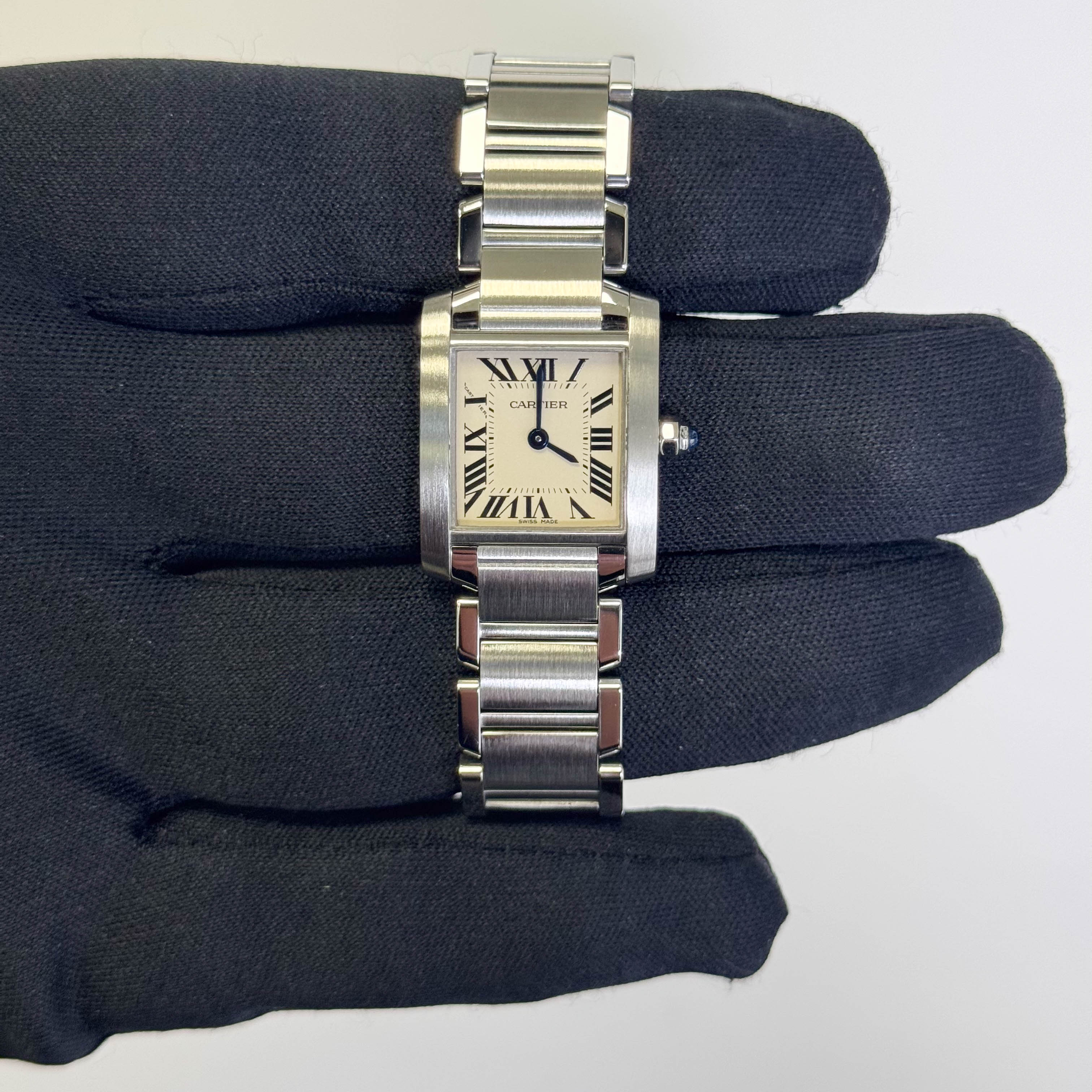 Cartier Tank Stainless Steel 20mm Ivory Dial Watch Ref# W51008Q3 - Happy Jewelers Fine Jewelry Lifetime Warranty