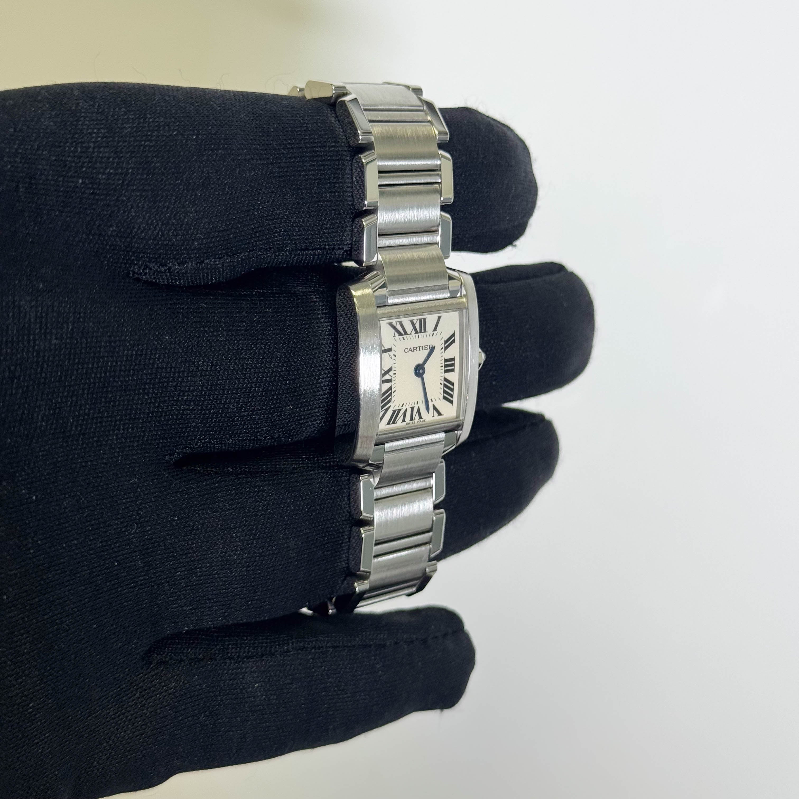 Cartier Tank Stainless Steel 20mm Ivory Dial Watch Ref# W51008Q3 - Happy Jewelers Fine Jewelry Lifetime Warranty