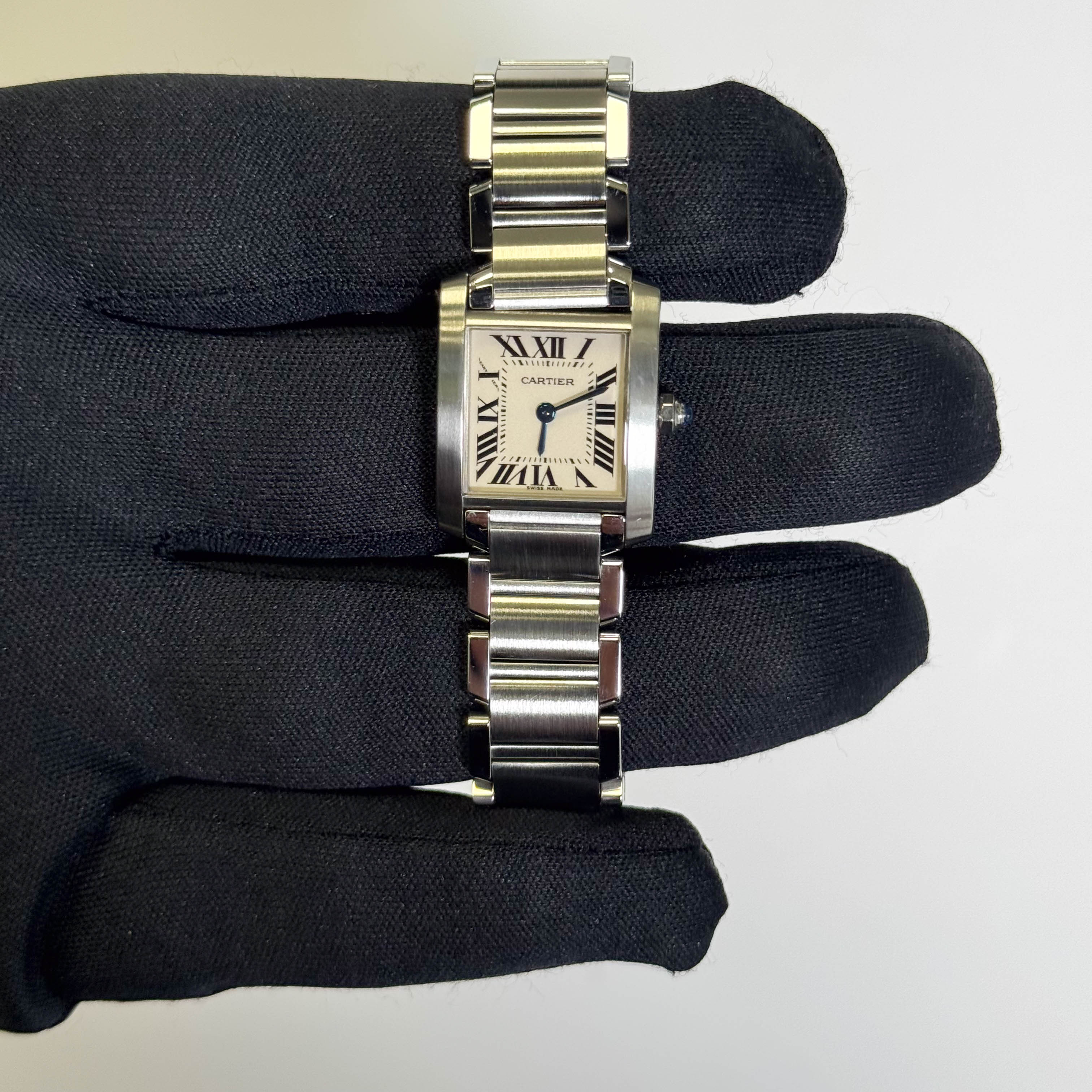 Cartier Tank Stainless Steel 20mm Ivory Dial Watch Ref# W51008Q3 - Happy Jewelers Fine Jewelry Lifetime Warranty