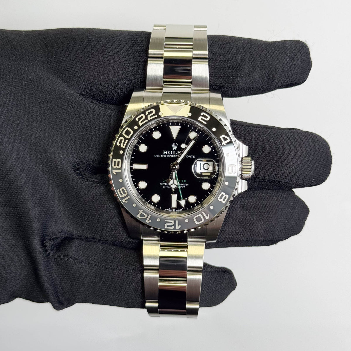 Rolex GMT-Master II 40mm Black Dial Watch Ref# 126710GRNR