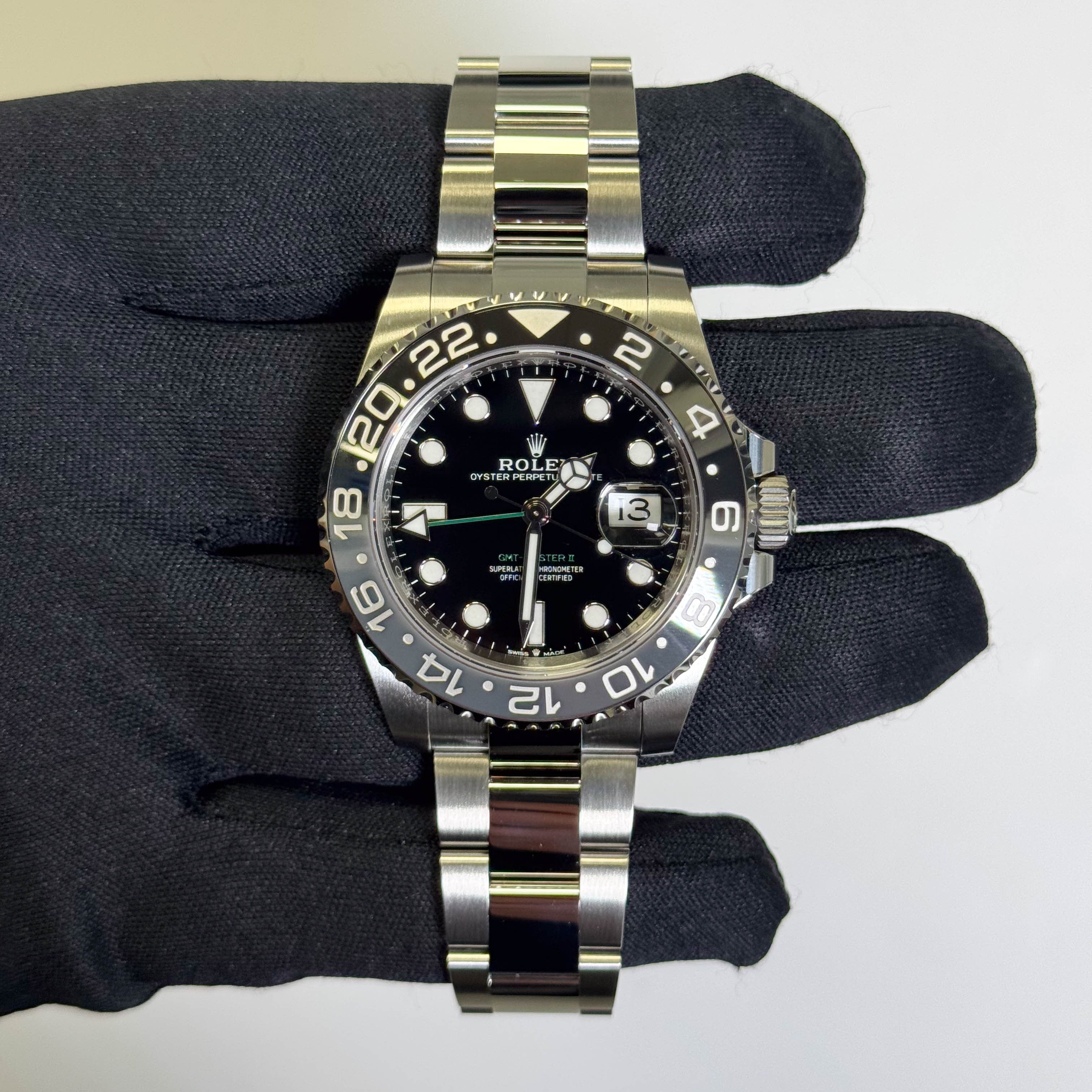 Rolex GMT-Master II 40mm Black Dial Watch Ref# 126710GRNR