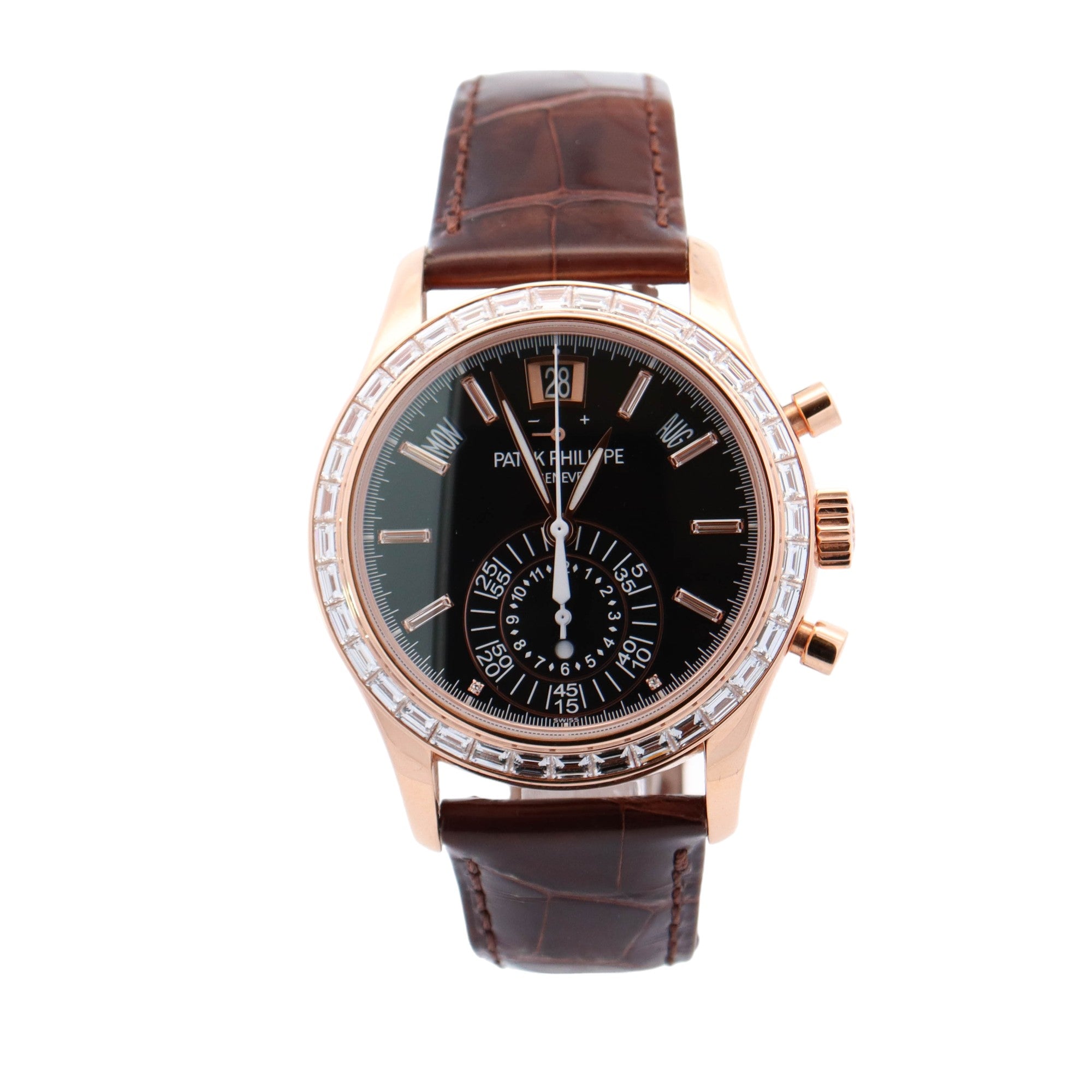 Patek Philippe Annual Calendar Rose Gold 40mm Black Stick Dial Watch Ref# 5961R-010 - Happy Jewelers Fine Jewelry Lifetime Warranty