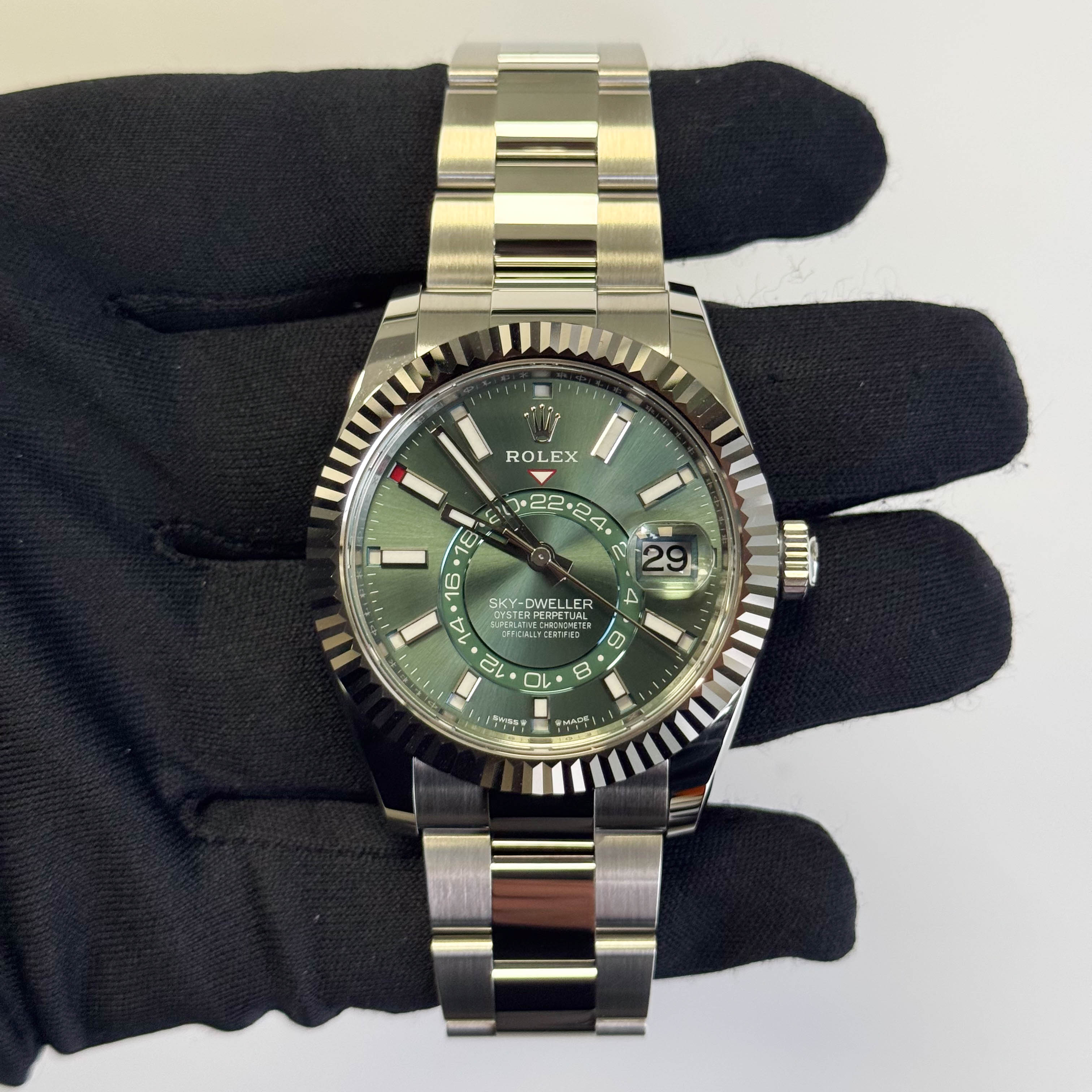 Rolex Sky-Dweller 42mm Green Dial Watch Ref# 336934