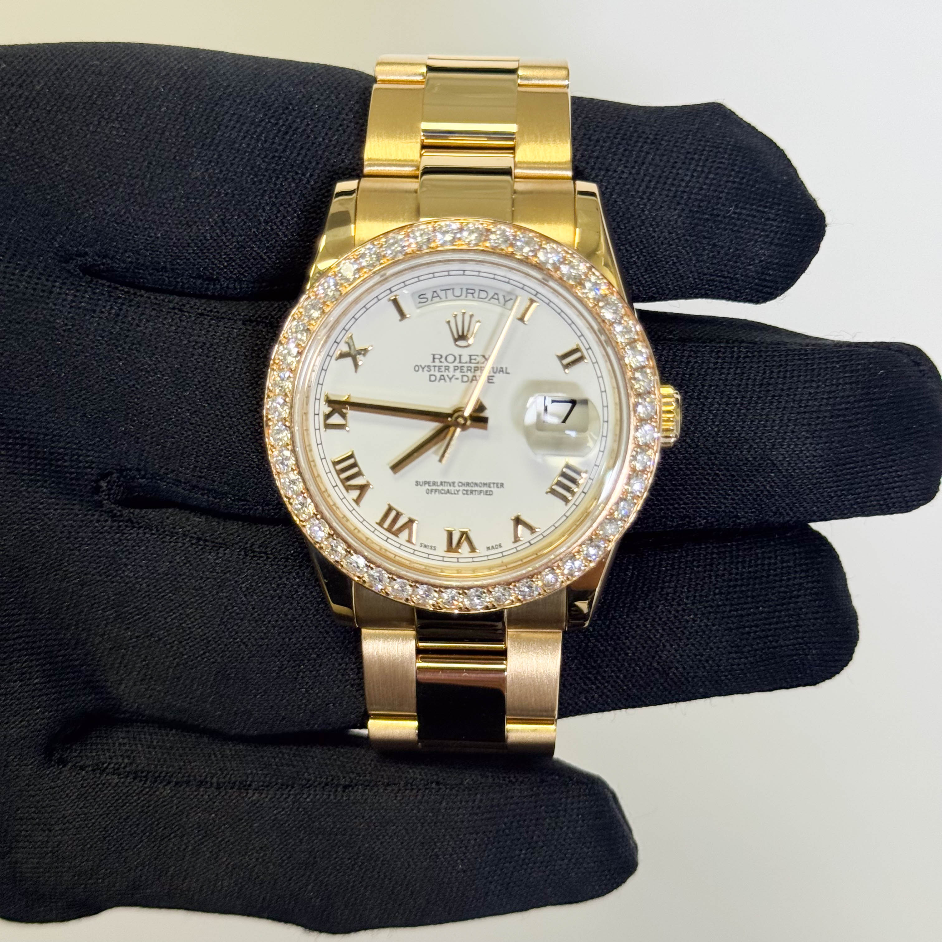 Rolex Day-Date 36mm White Dial Watch Ref# 118208