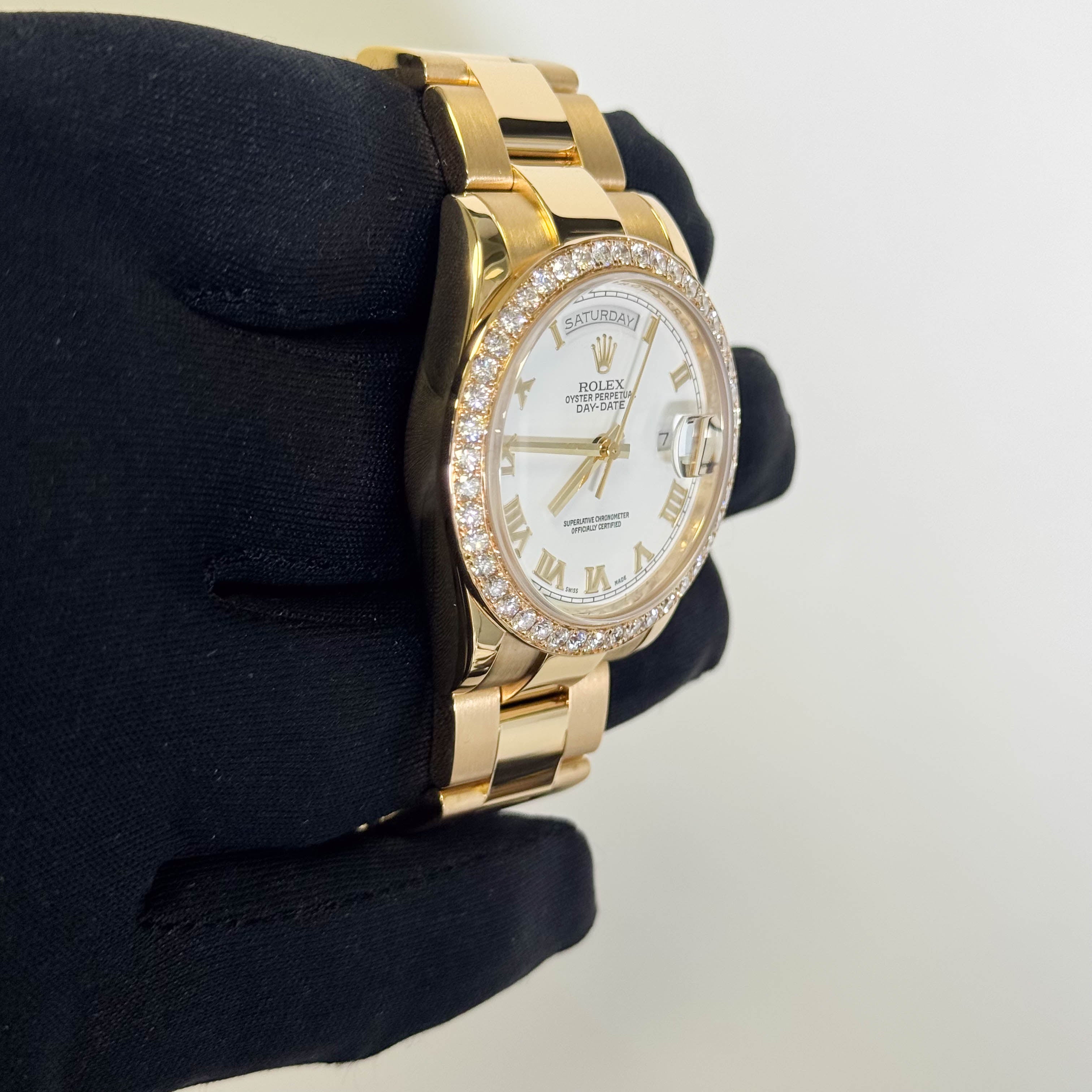 Rolex Day-Date 36mm White Dial Watch Ref# 118208