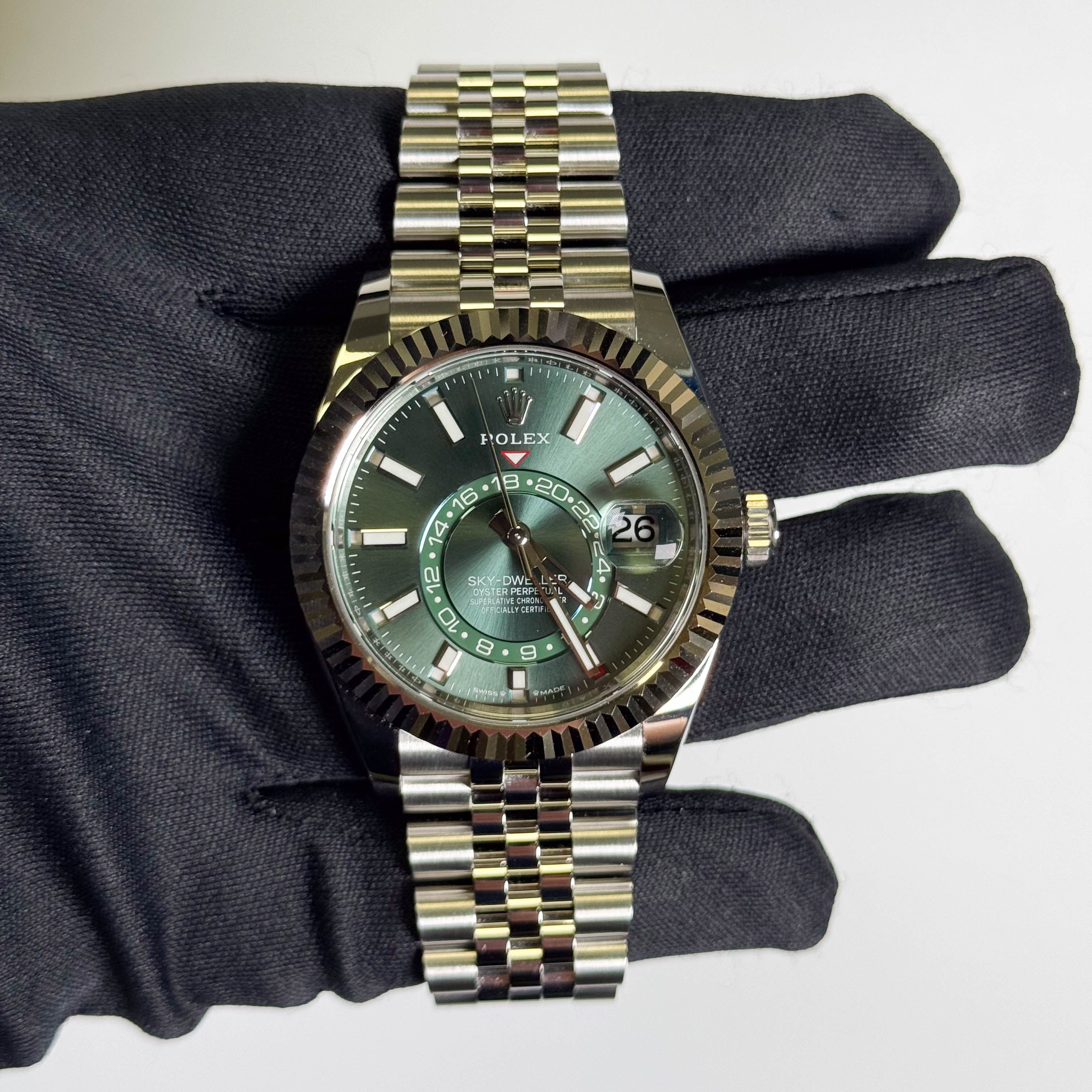 Rolex Sky-Dweller 42mm Green Dial Watch Ref# 336934 - Happy Jewelers Fine Jewelry Lifetime Warranty
