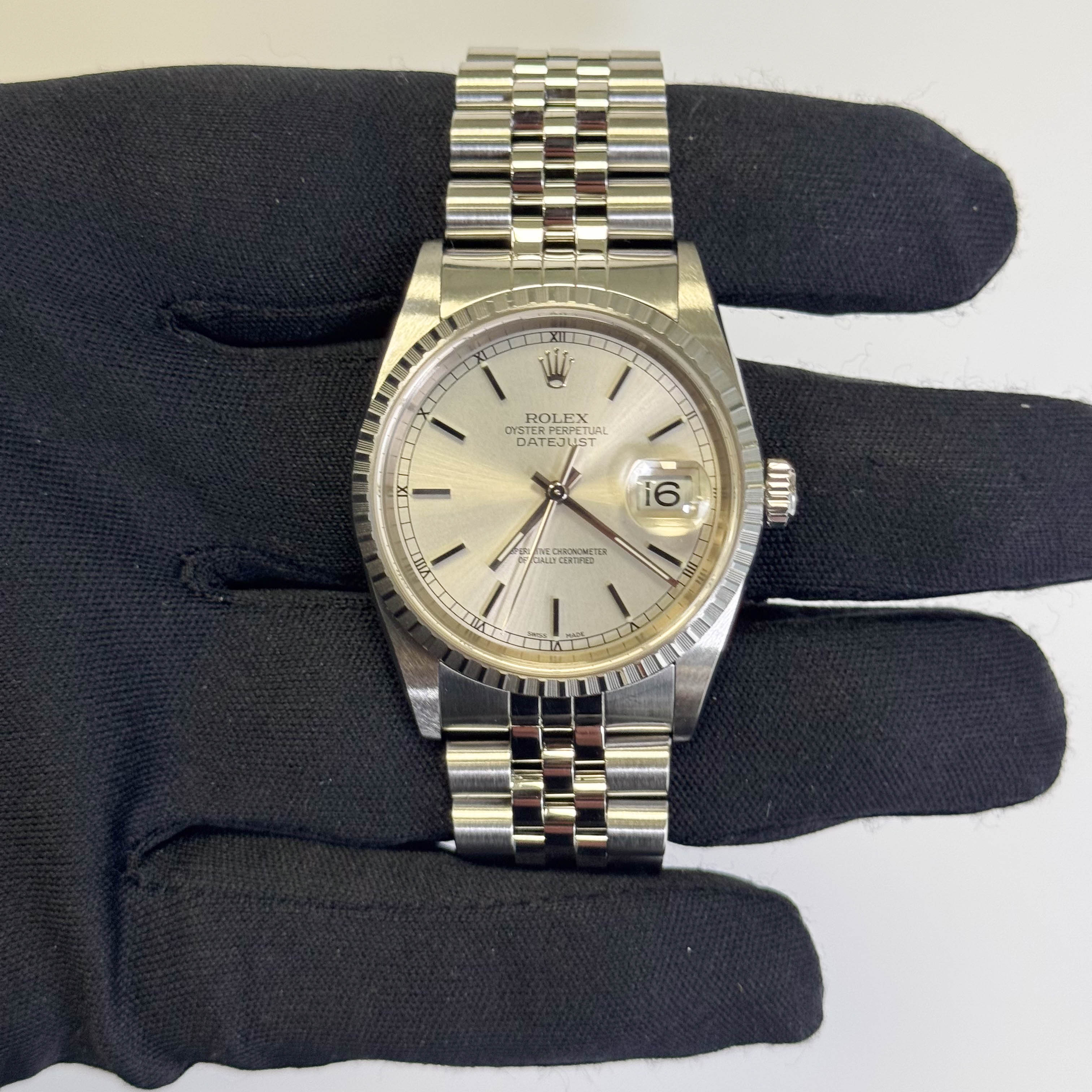 Rolex Datejust 36mm Silver Dial Watch Ref# 16220