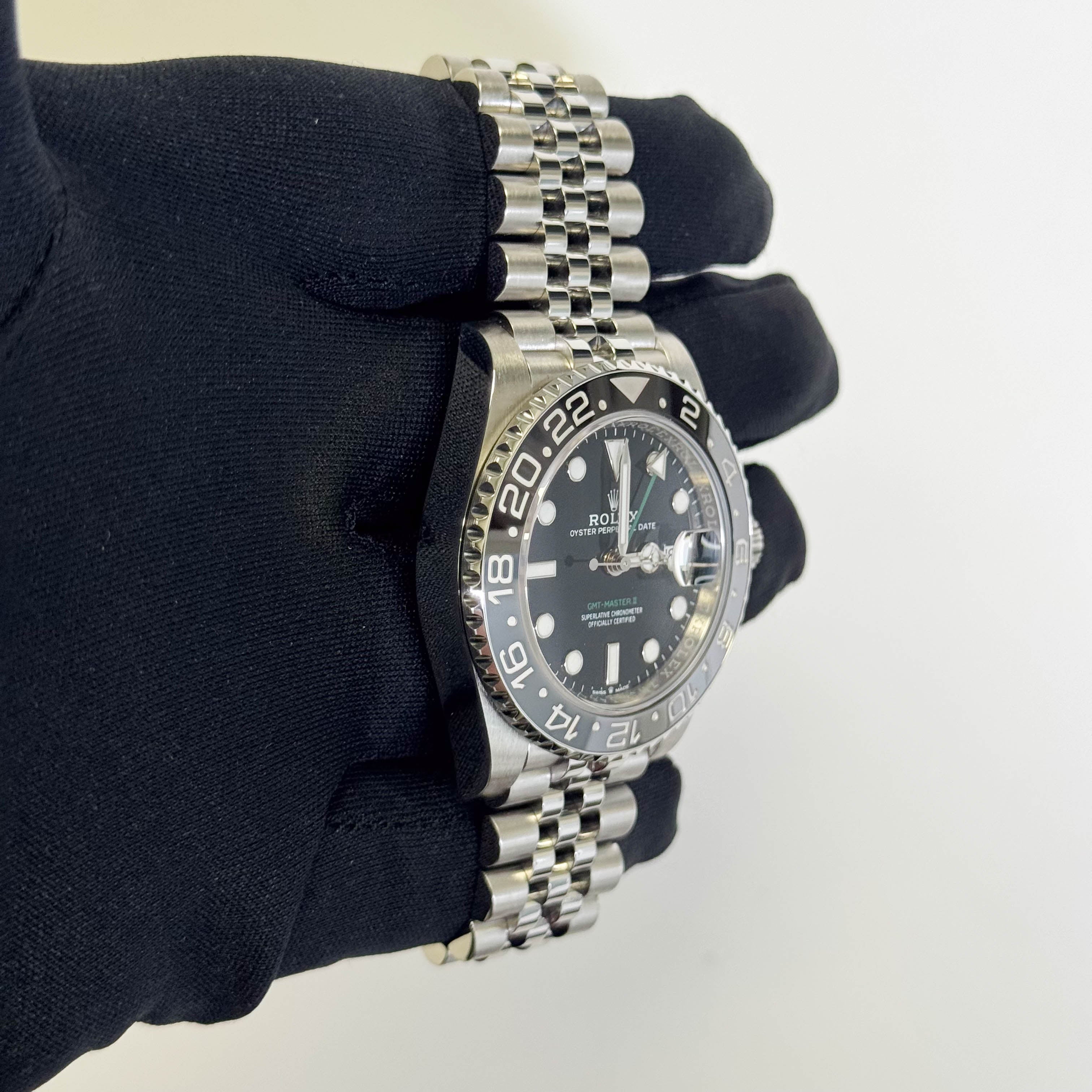 Rolex GMT Master II 40mm Black Dial Watch Ref# 126710GRNR